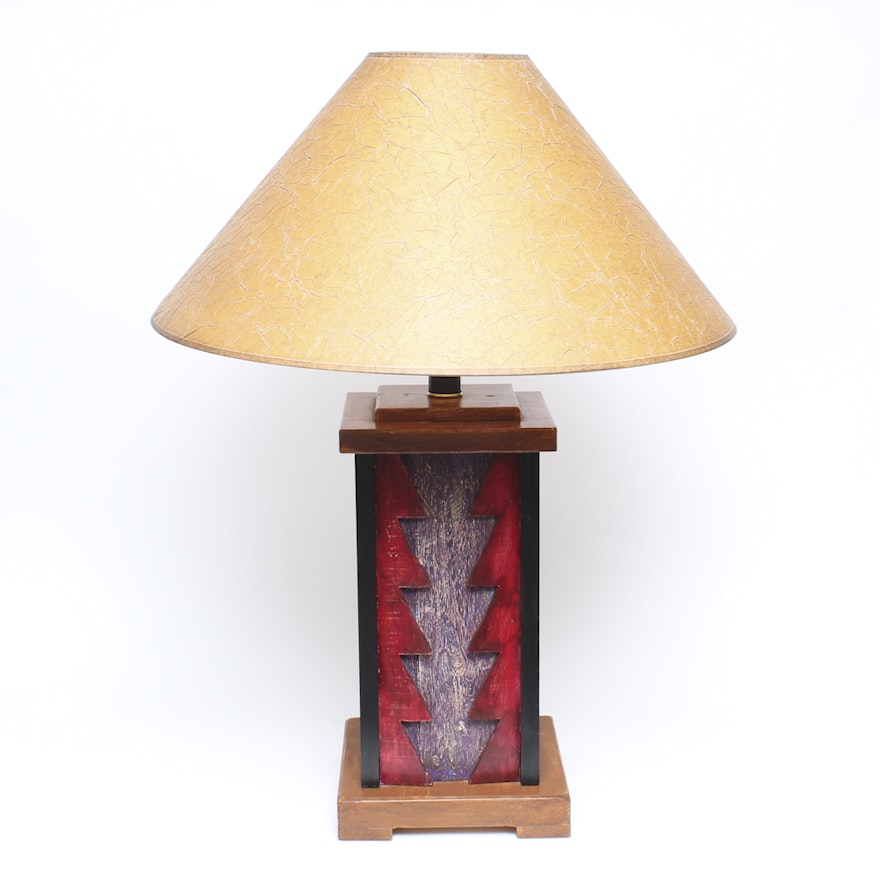 Table Lamp with Wood Base