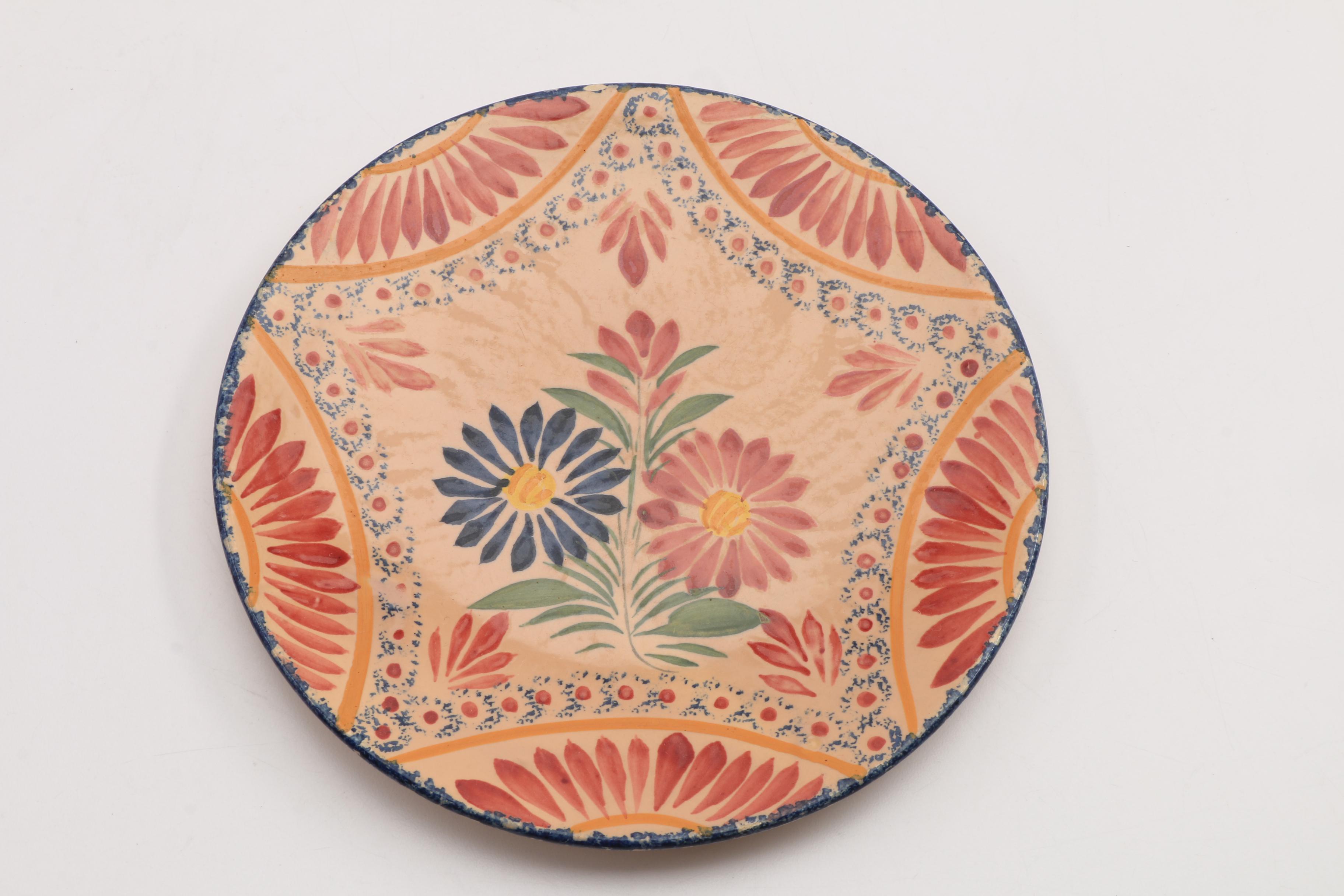 Pair Of Quimper Ivoire Corbeille Plates