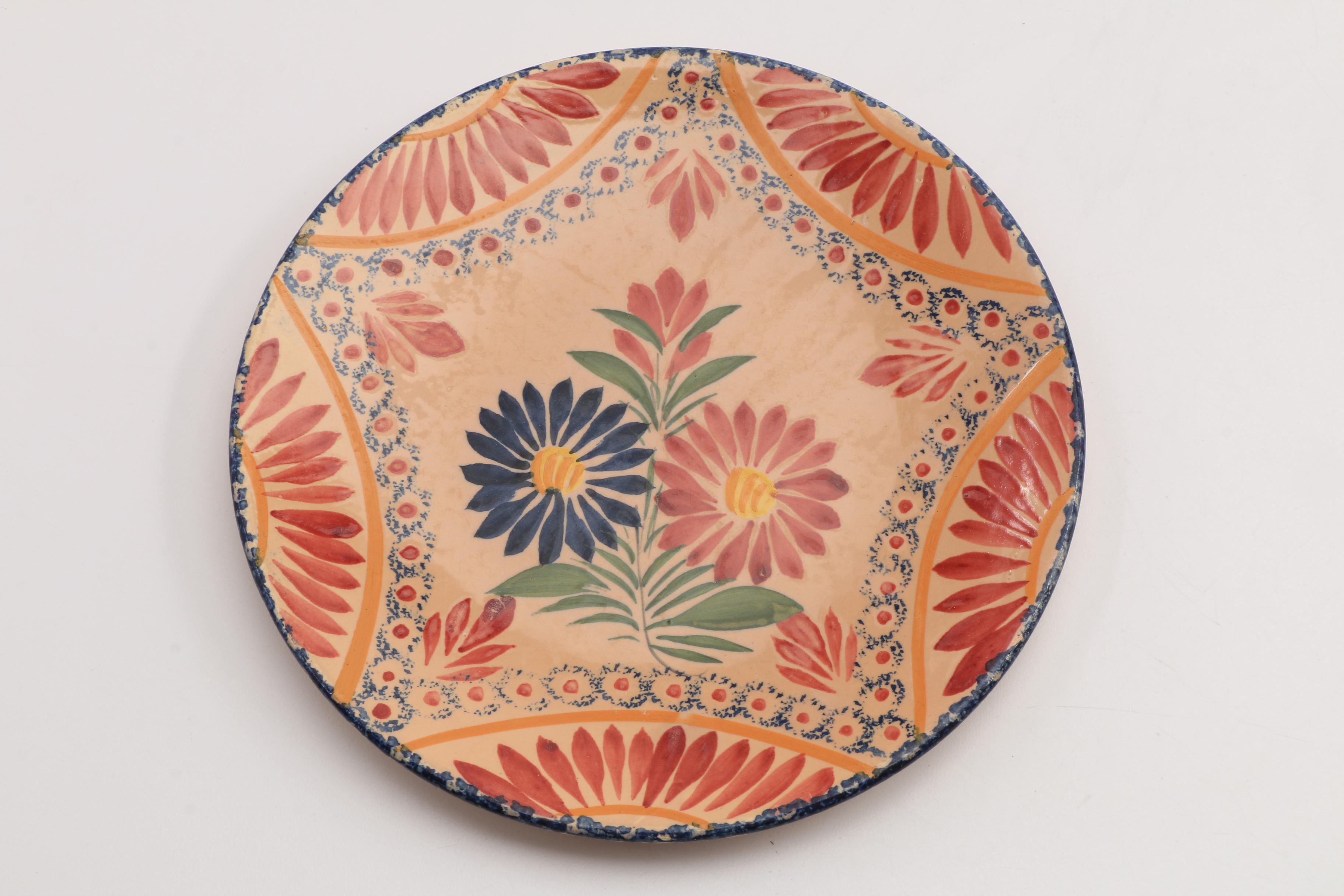 Pair Of Quimper Ivoire Corbeille Plates