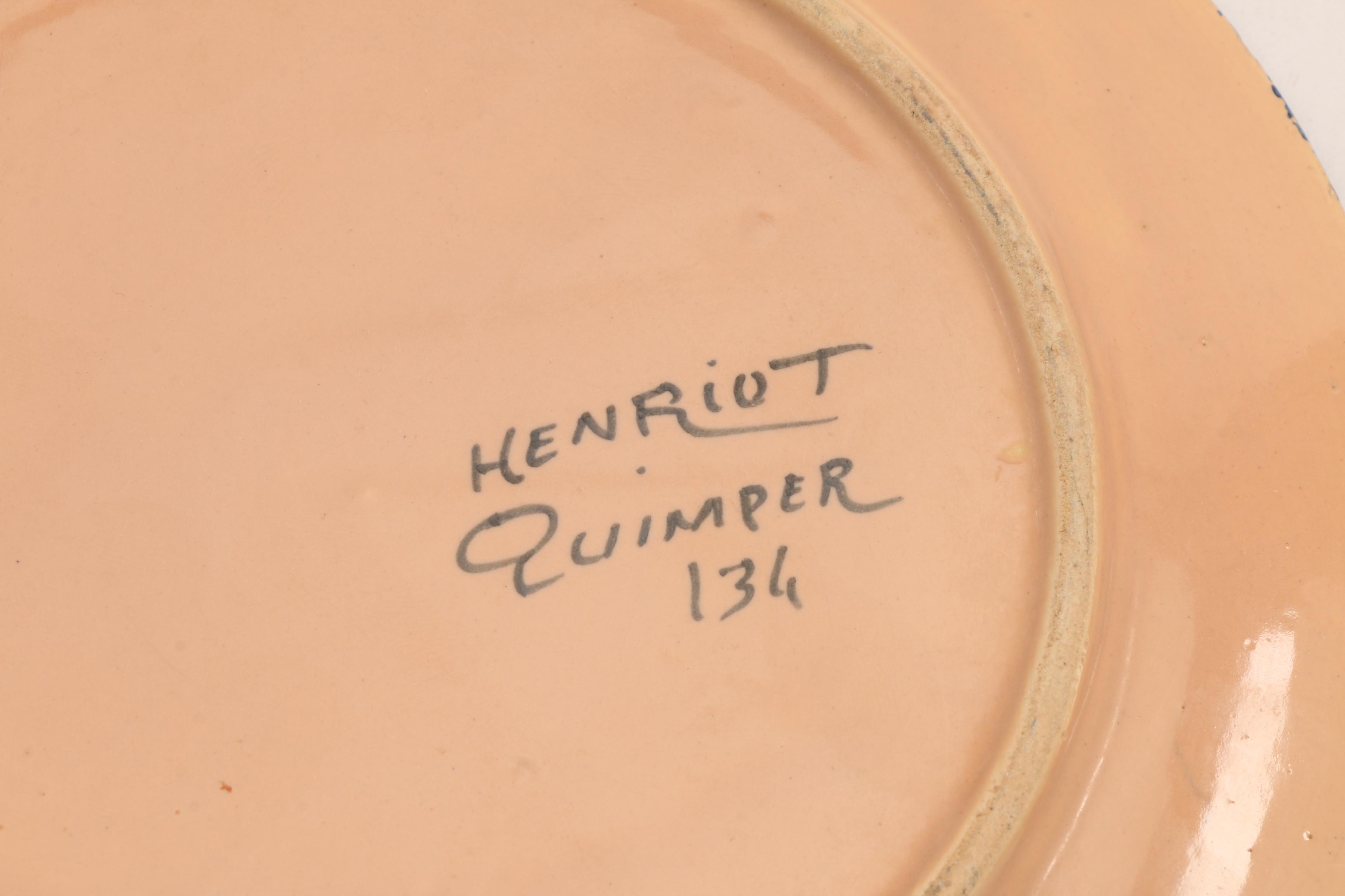 Pair Of Quimper Ivoire Corbeille Plates