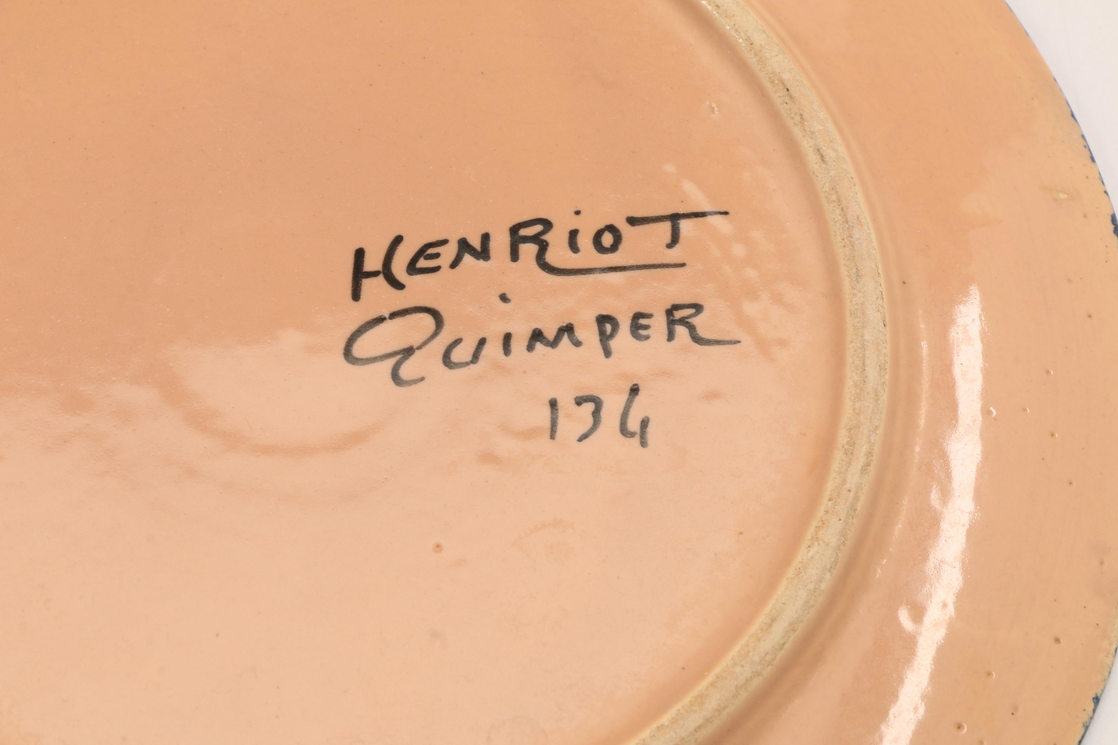 Pair Of Quimper Ivoire Corbeille Plates