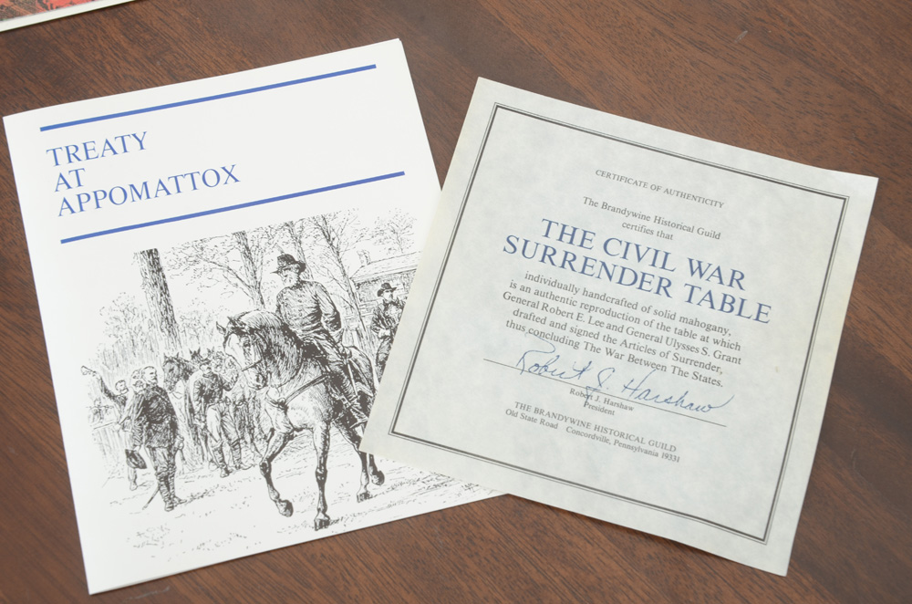 Reproduction American Civil War "Surrender Table"