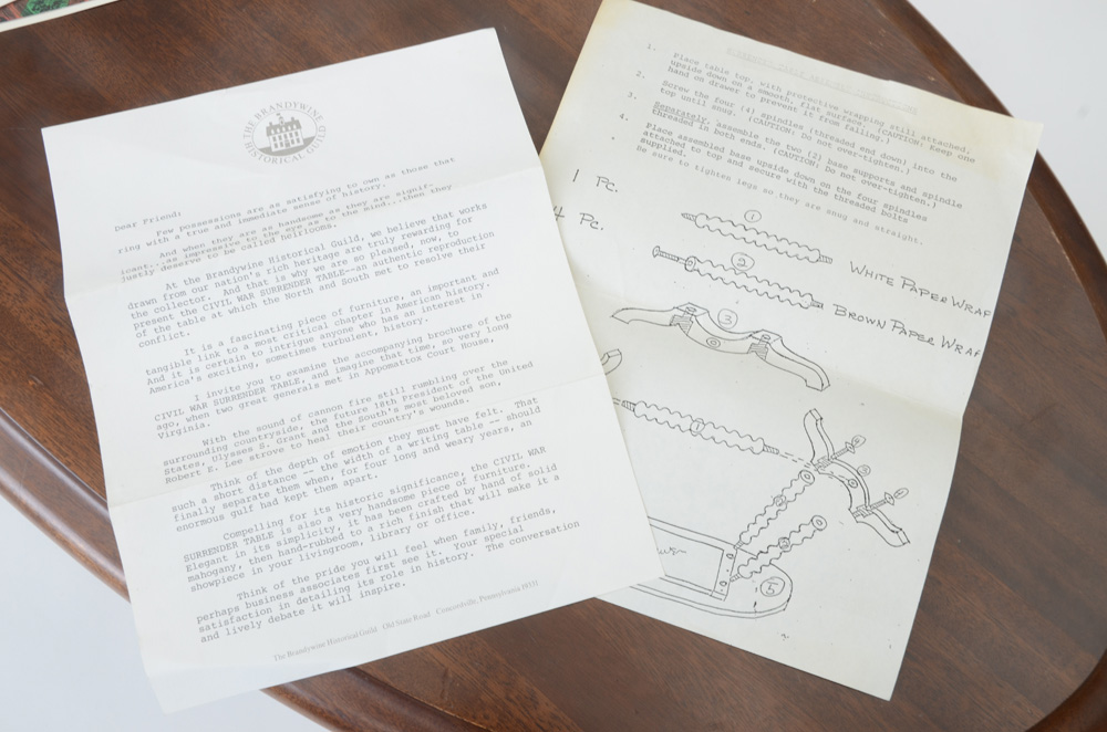 Reproduction American Civil War "Surrender Table"