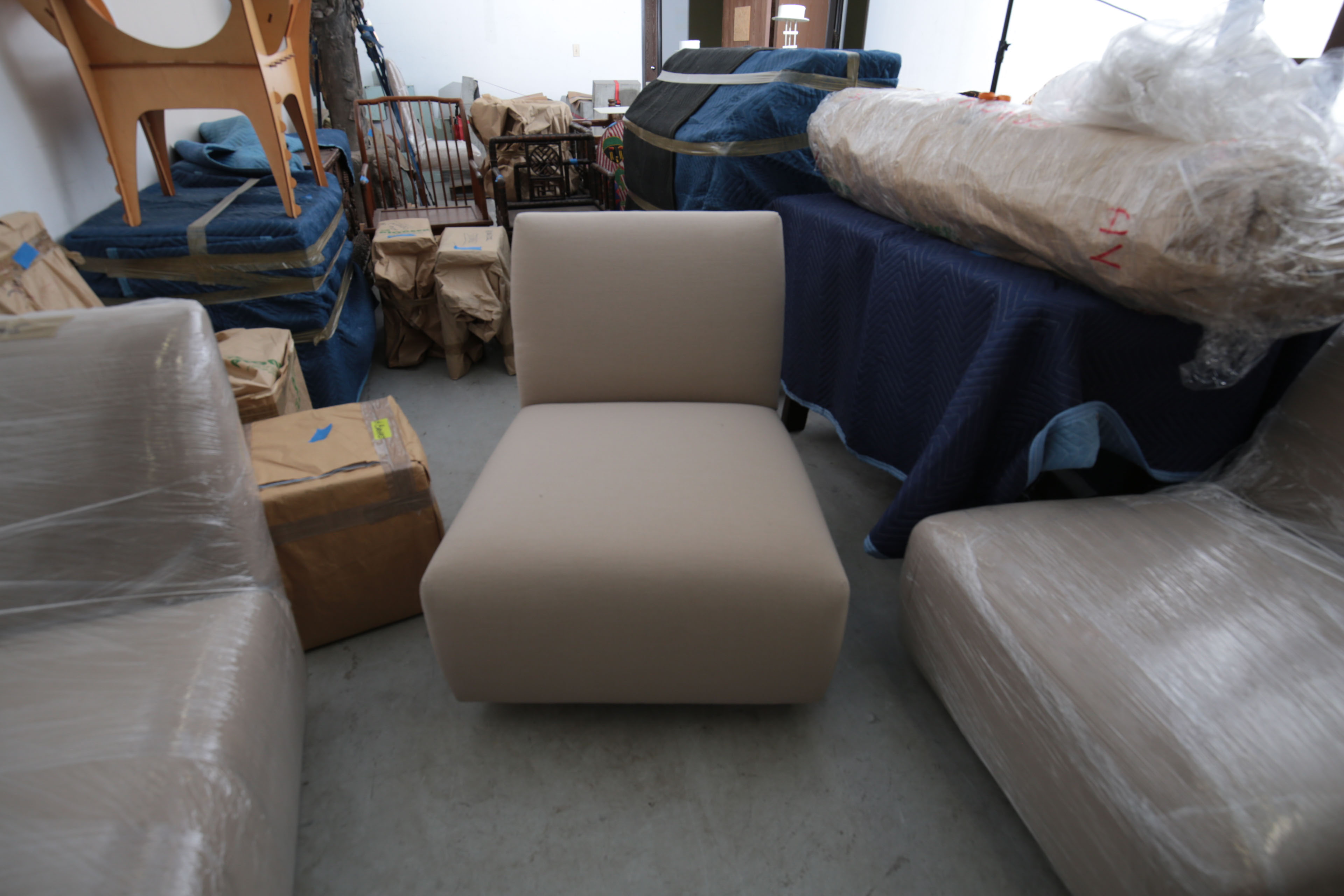 Contemporary Sofa and Matching Upholstered Chairs by D. Langston of Denver, CO