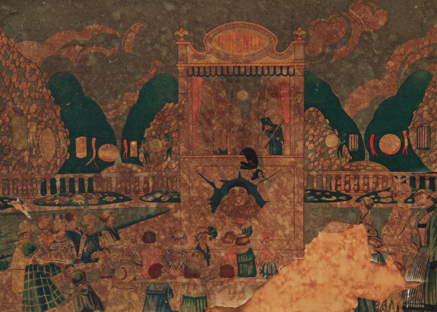 Antique French Puppet Theater Stage