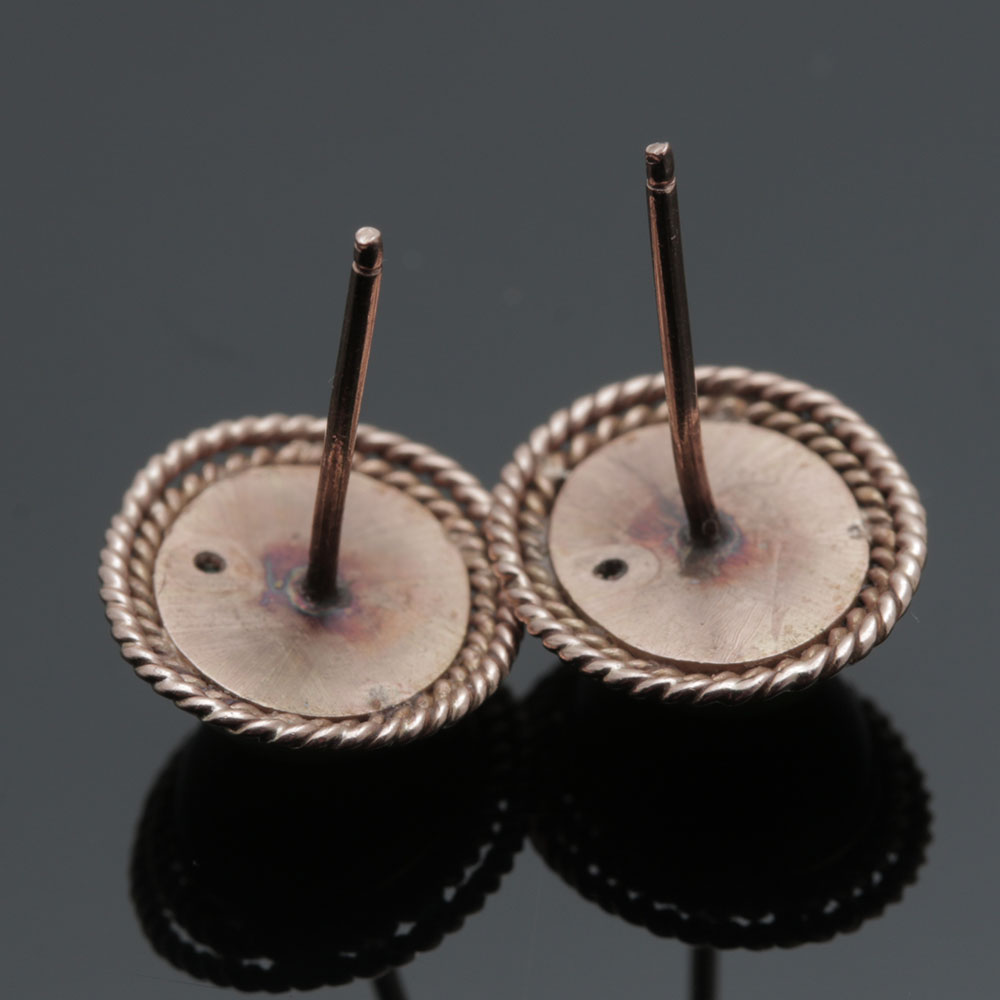 14K Yellow Gold Mother of Pearl and Nephrite Earrings