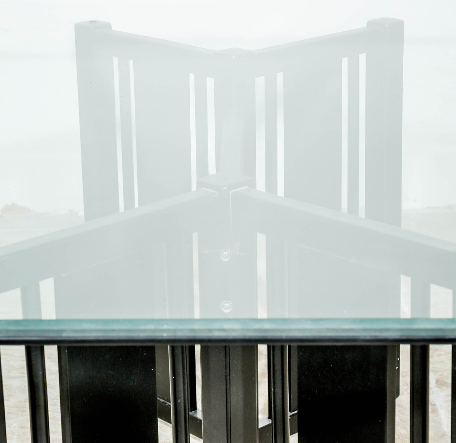 Modernist Glass-Topped Dining Table with Eight Side Chairs by IMS SRL Italy