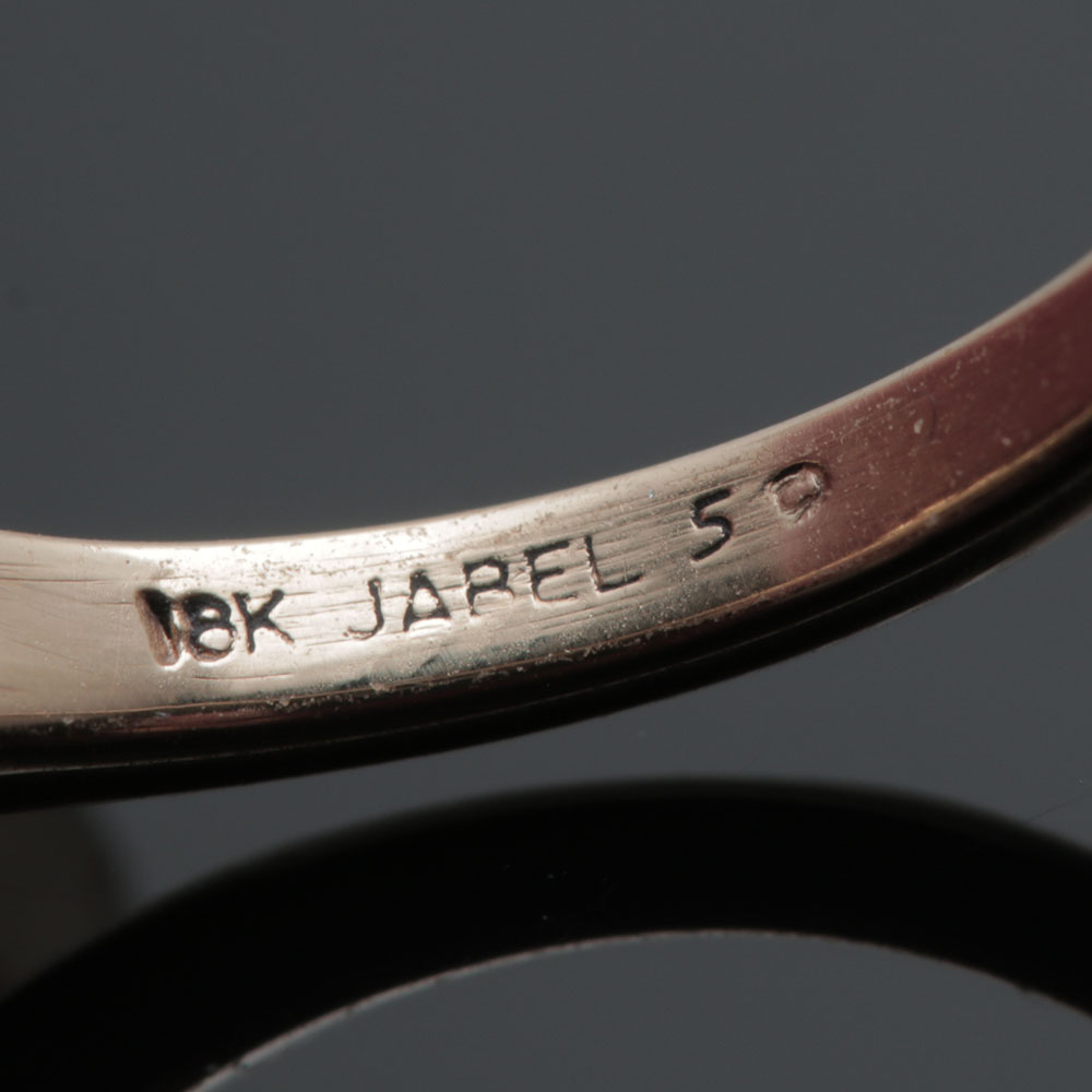 Jabel 18K Yellow Gold Blue Zircon and 0.42 CTW Diamond Ring