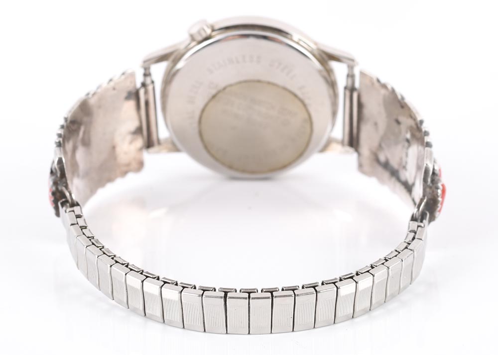 Vintage Guess Watch with Sterling Silver and Coral Accents