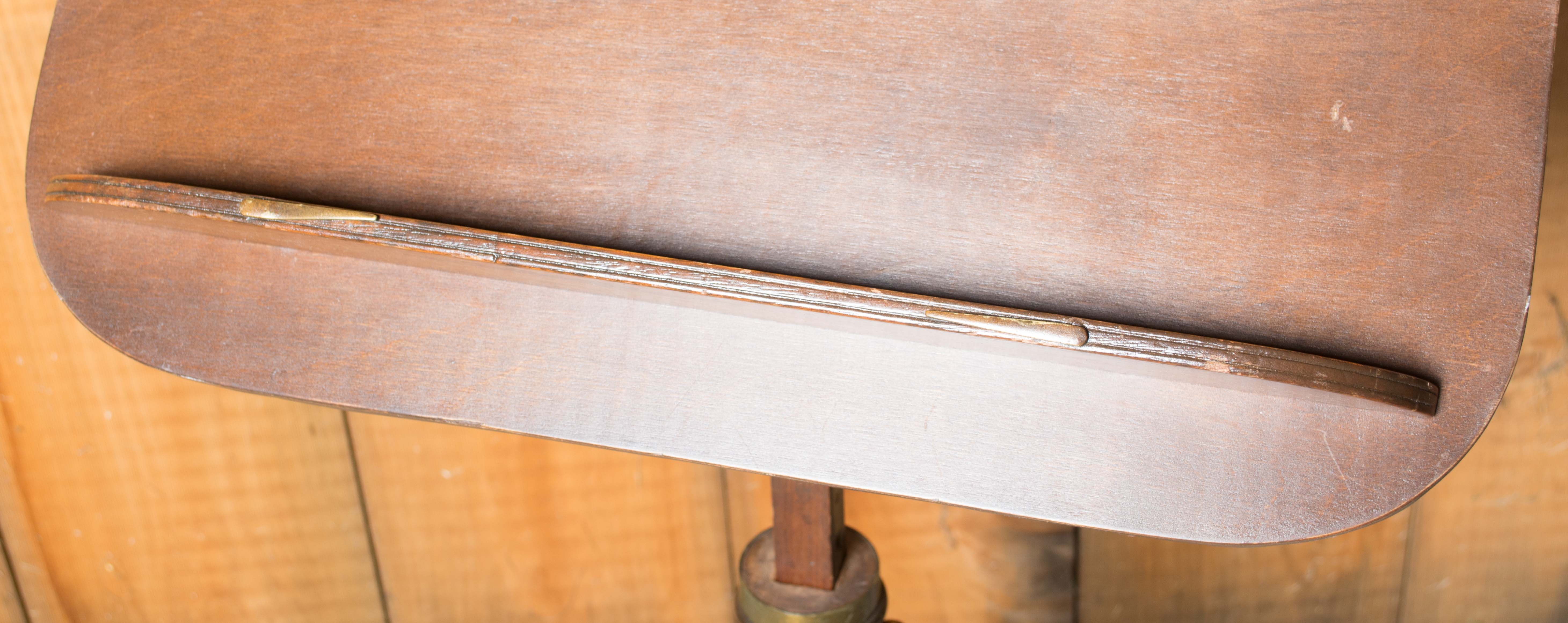 Antique Brass and Mixed Wood Music Stand