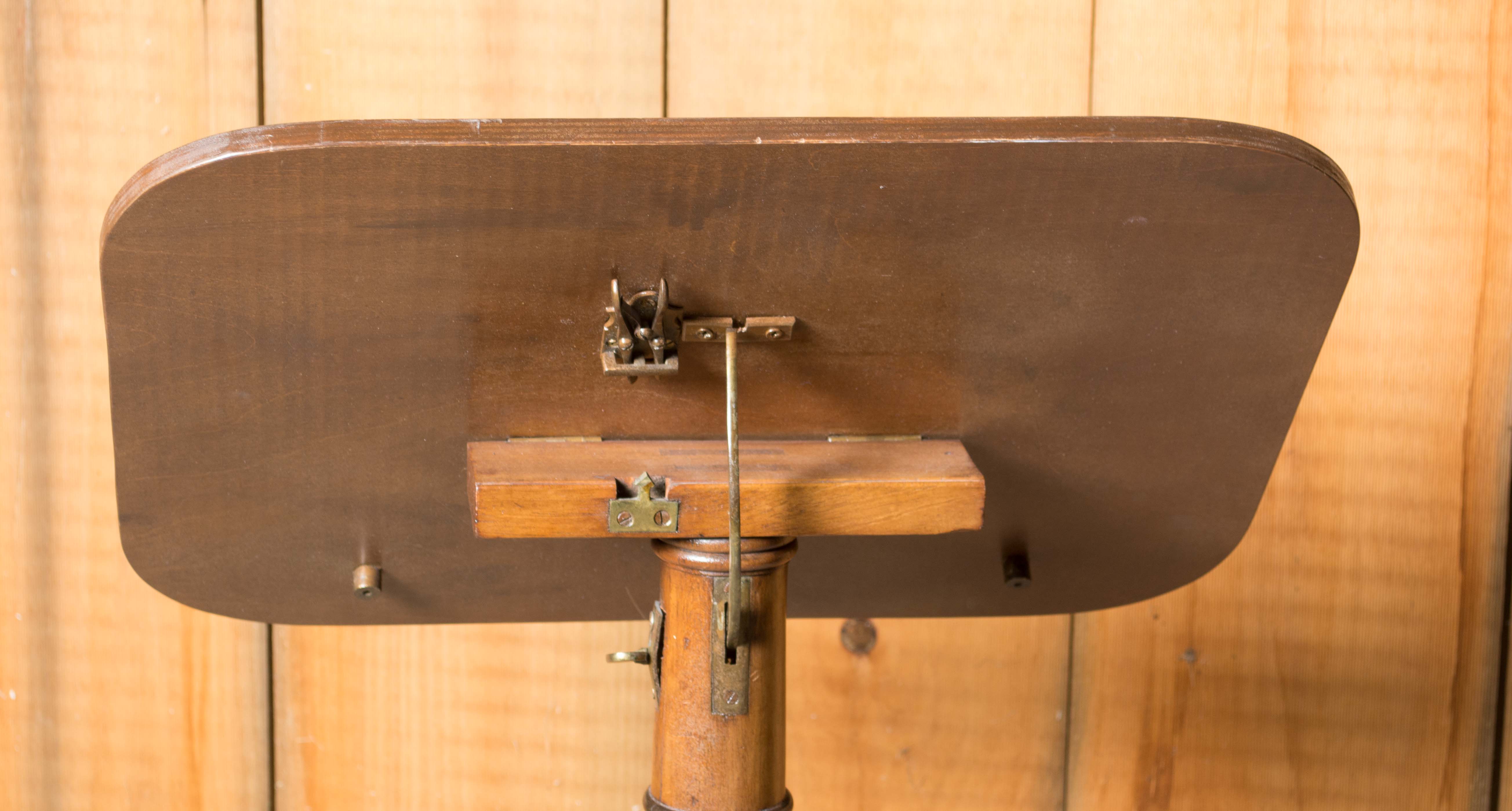 Antique Brass and Mixed Wood Music Stand