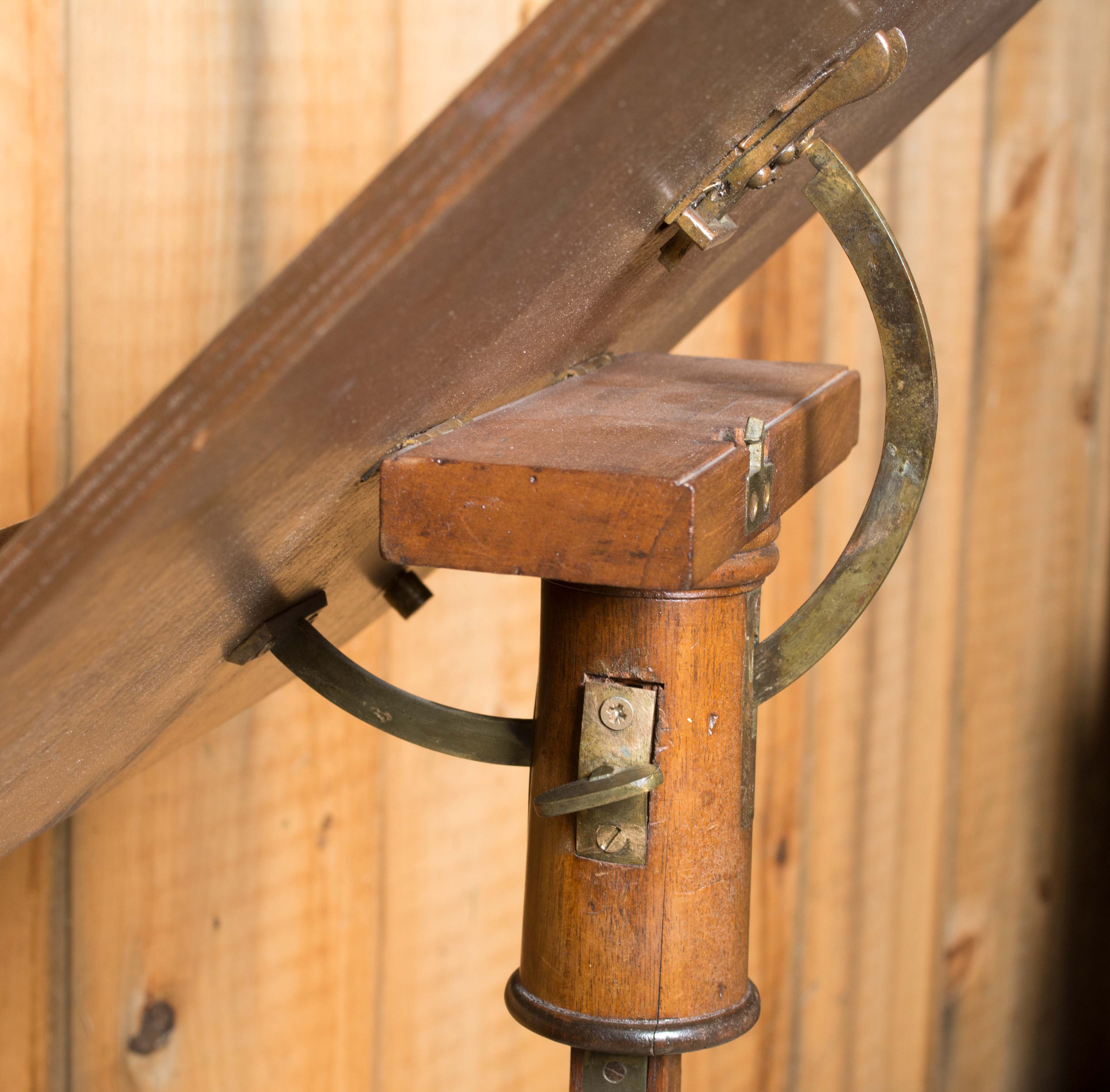 Antique Brass and Mixed Wood Music Stand