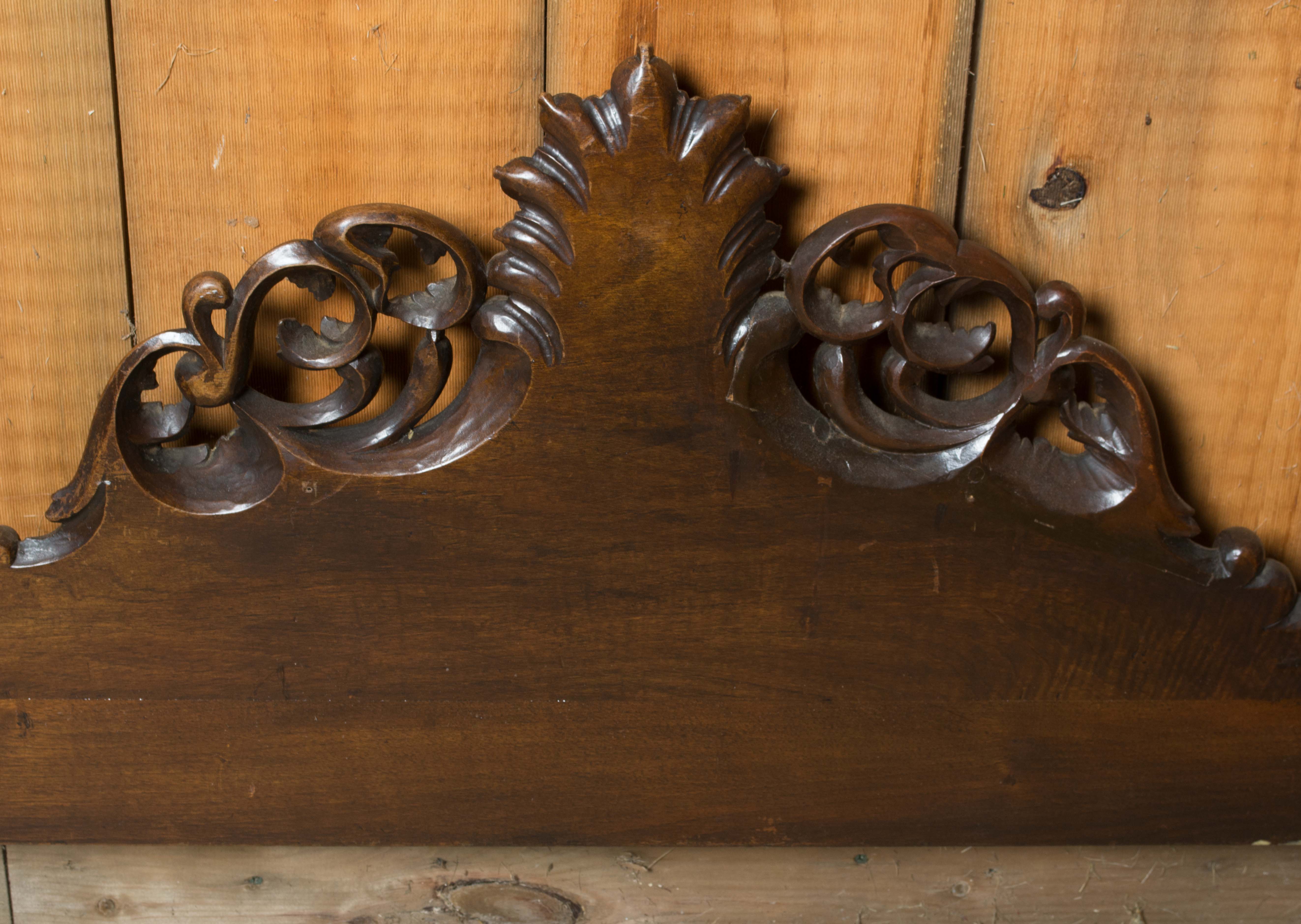 Vintage Victorian Style Twin Size Walnut Headboard and Footboard