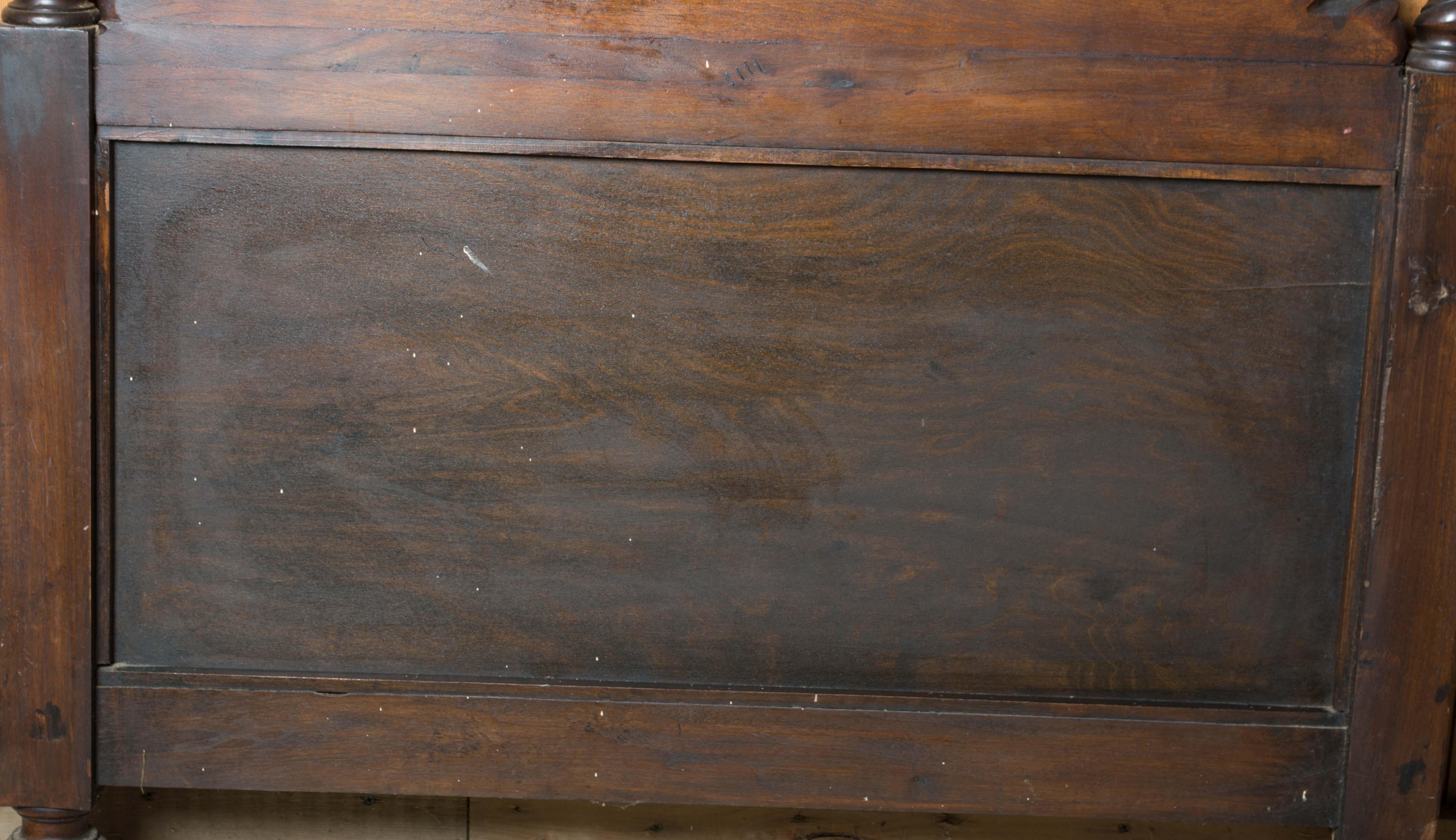 Vintage Victorian Style Twin Size Walnut Headboard and Footboard