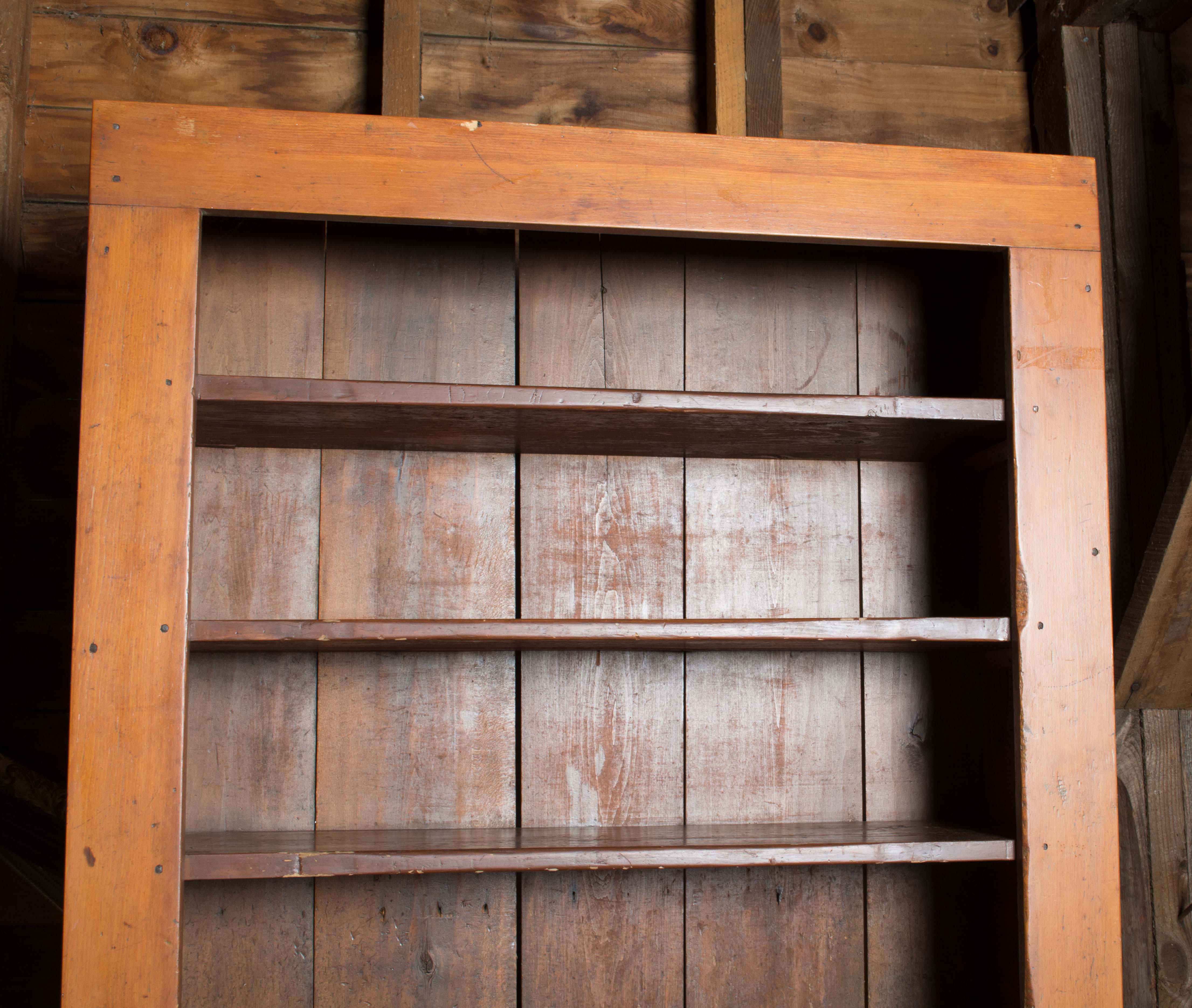 Antique Rustic Cabinet with Stepback Hutch