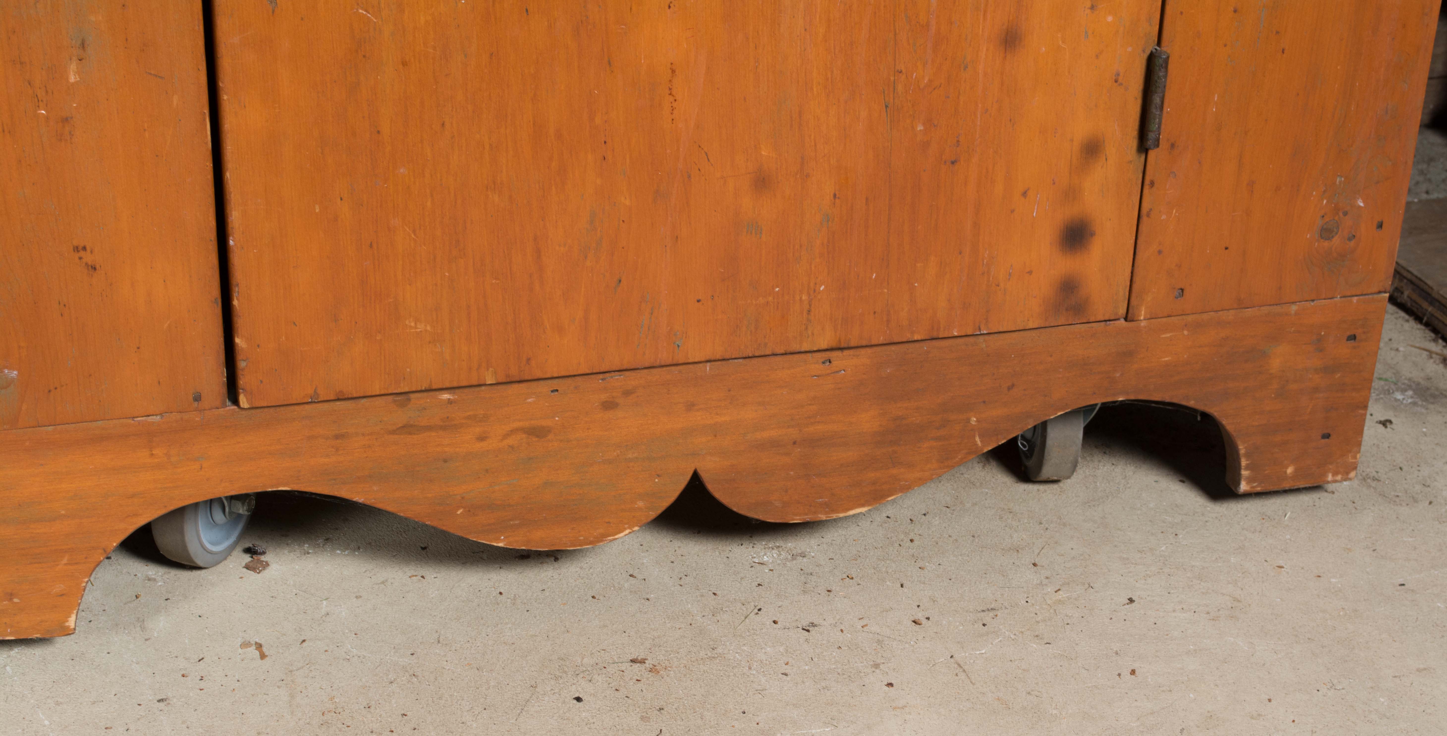 Antique Rustic Cabinet with Stepback Hutch