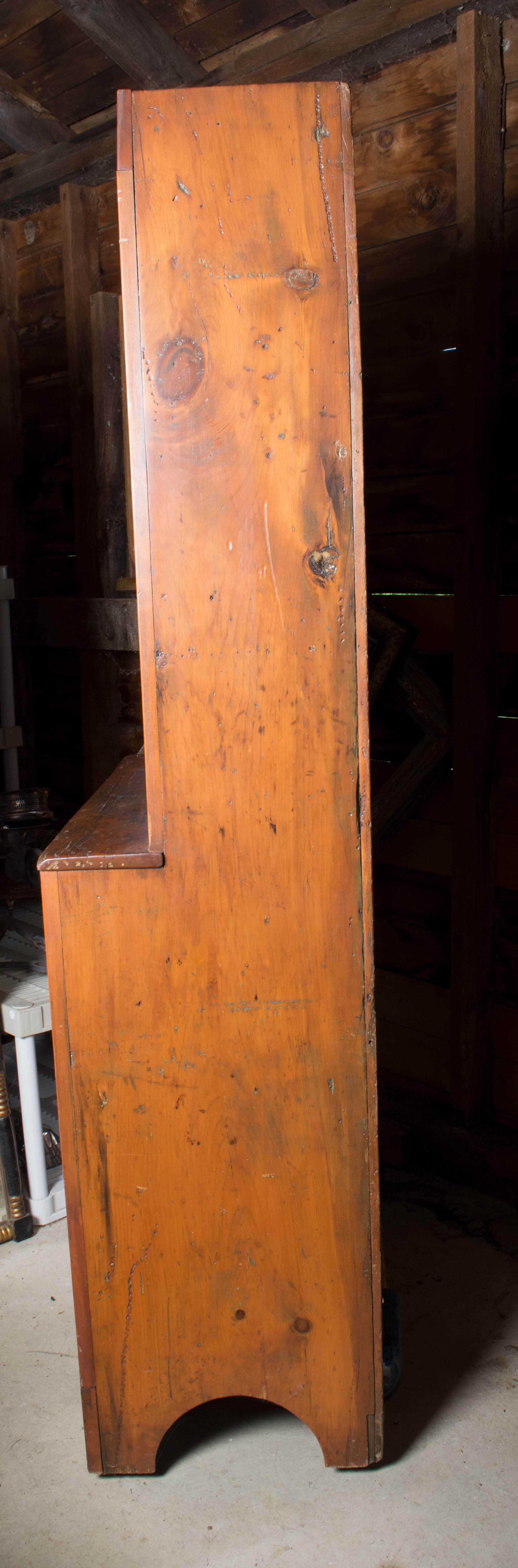 Antique Rustic Cabinet with Stepback Hutch