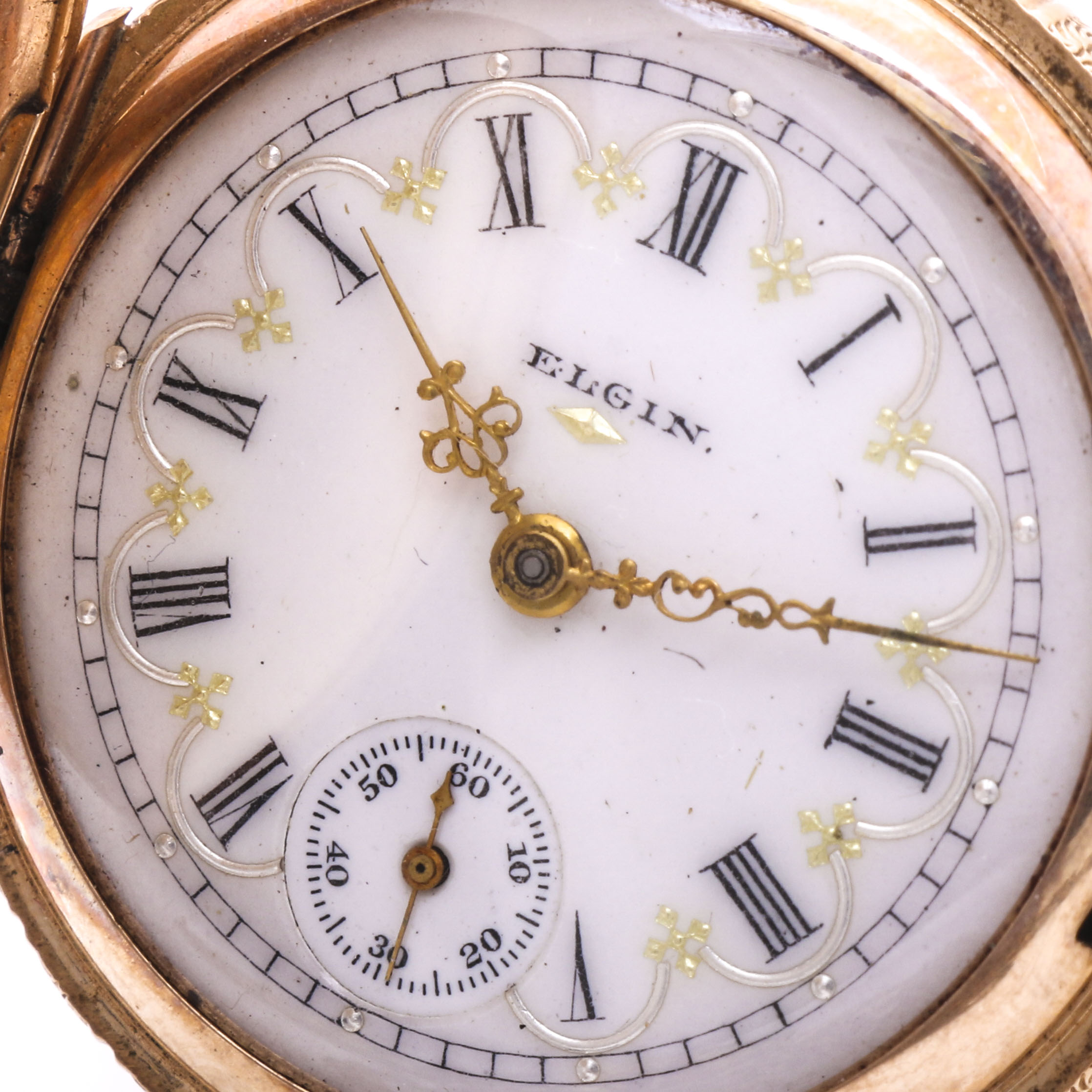 Elgin Pocket Watch with a Gold Filled Opal Chain
