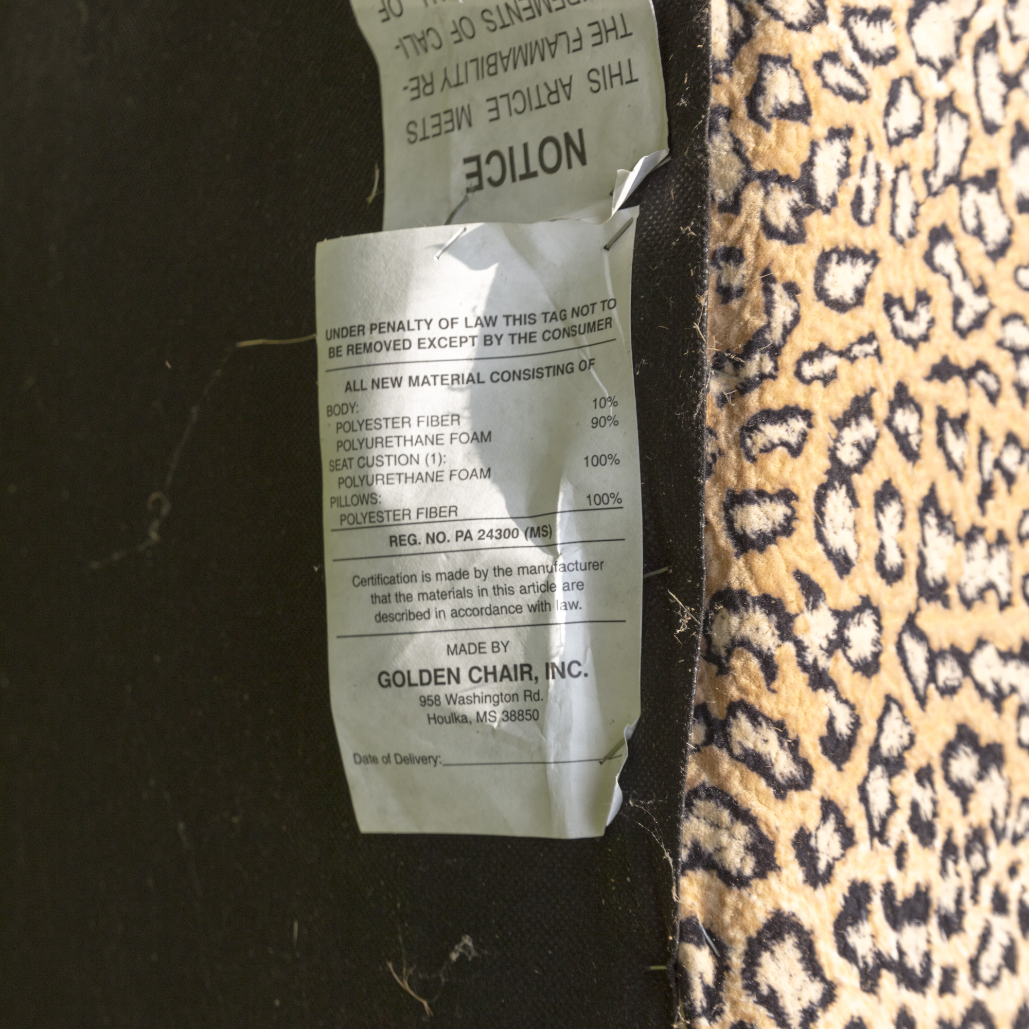 Animal Print Chaise Lounge by Golden Chair, Inc.