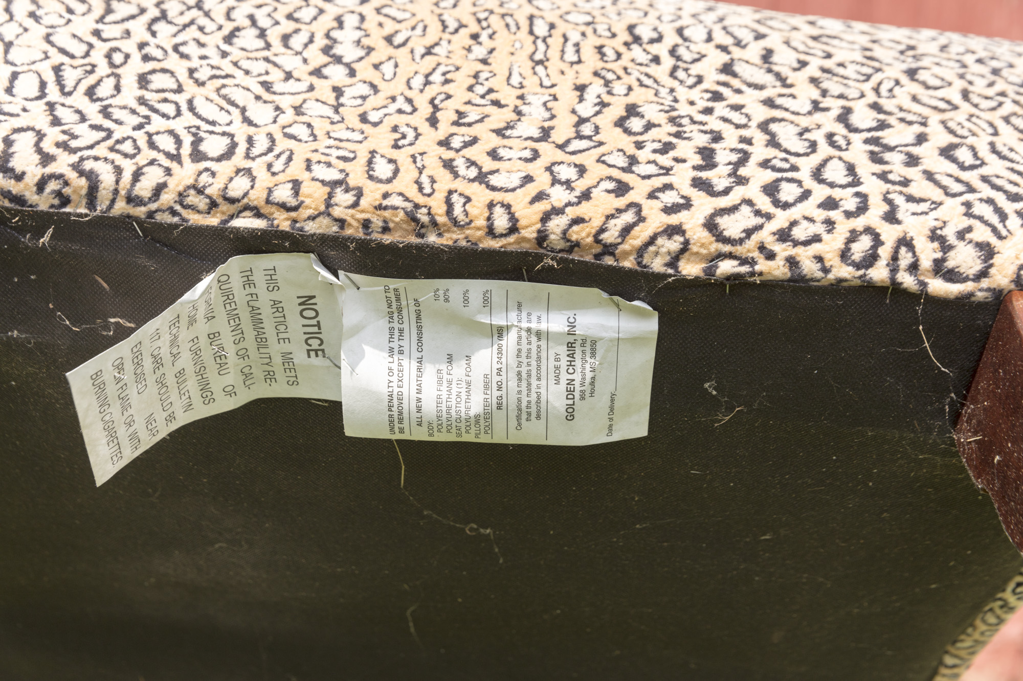 Animal Print Chaise Lounge by Golden Chair, Inc.