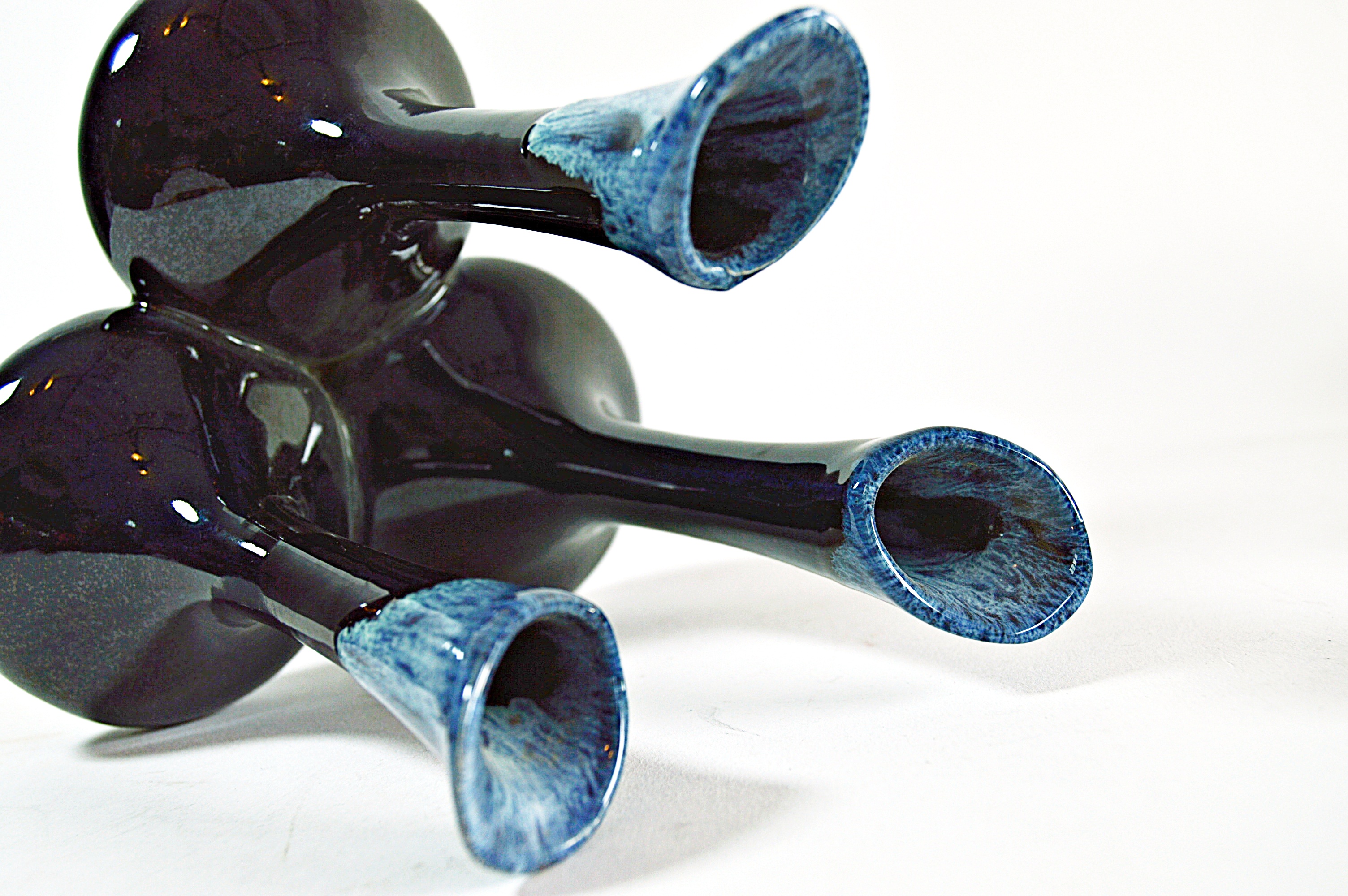 Signed Anna Van Briggle Triple Bud Vase