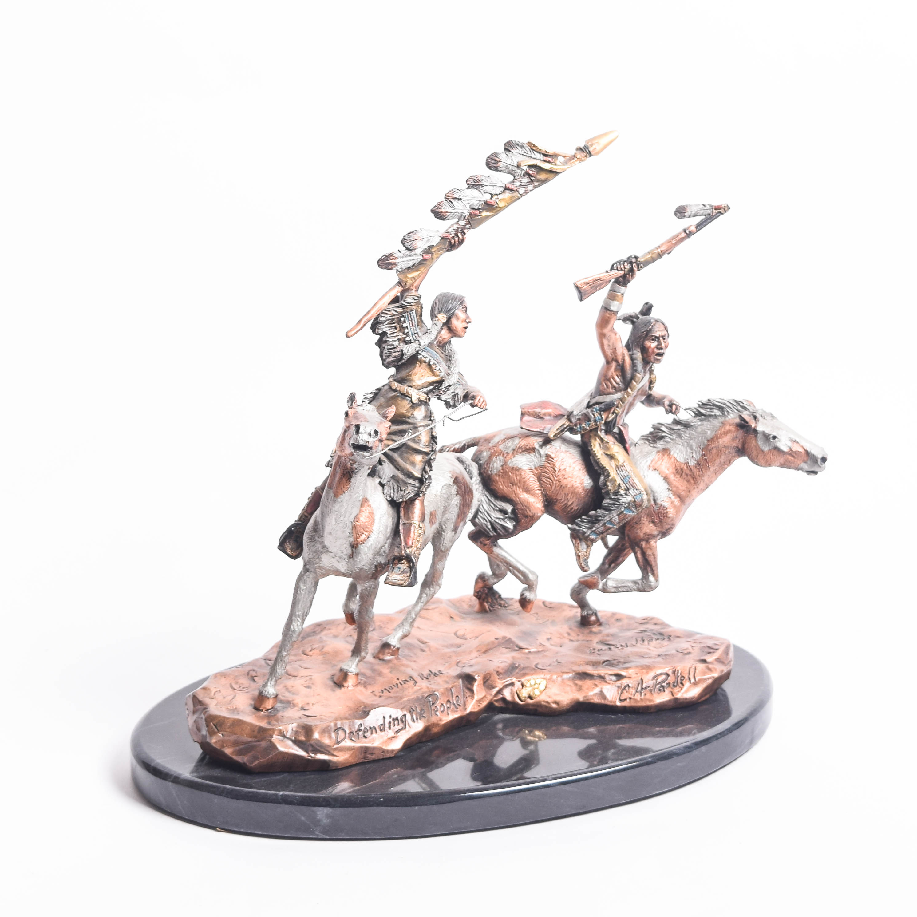 C.A. Pardell Reproduction Metal Sculpture "Defending the People"