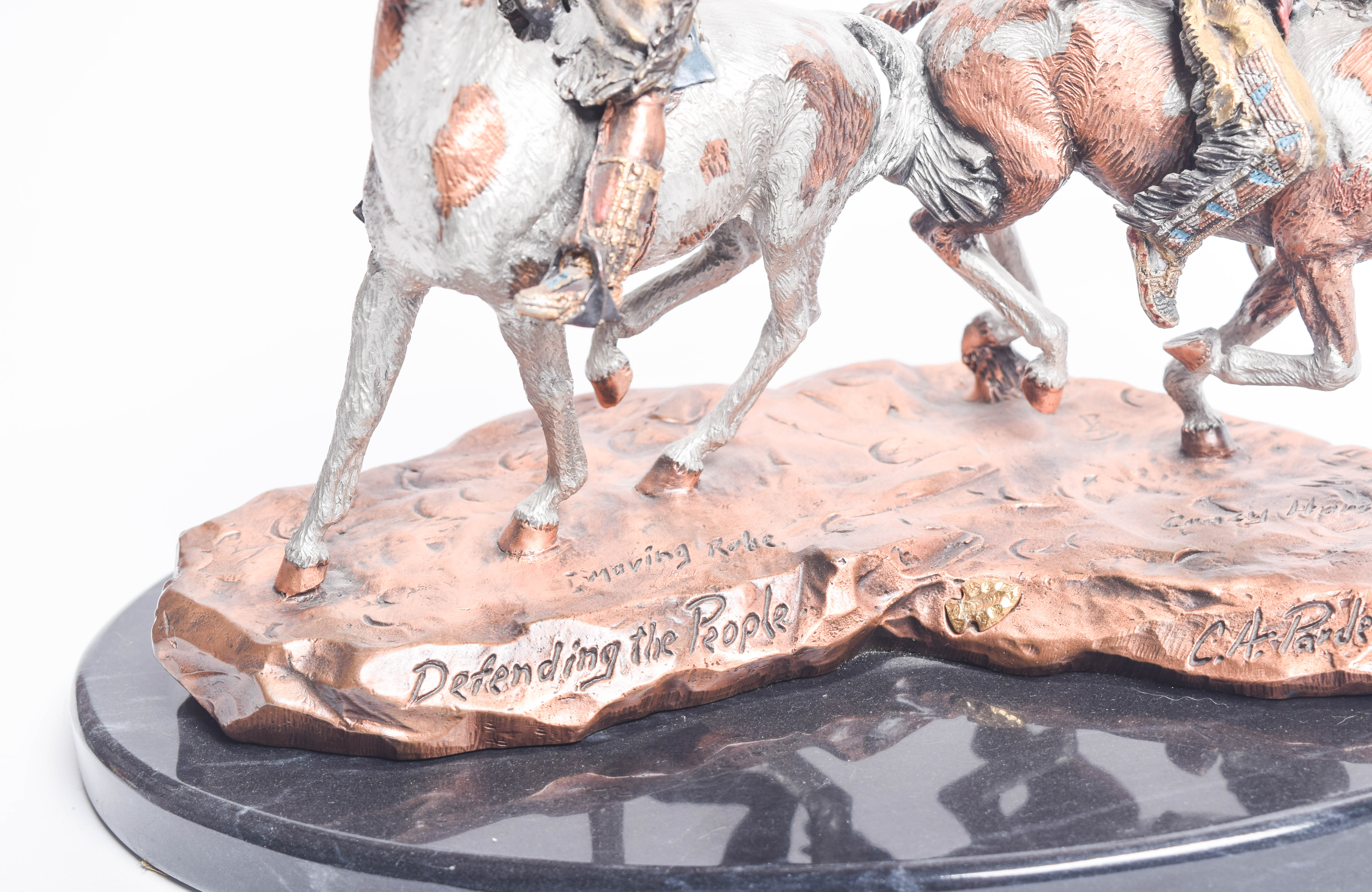 C.A. Pardell Reproduction Metal Sculpture "Defending the People"