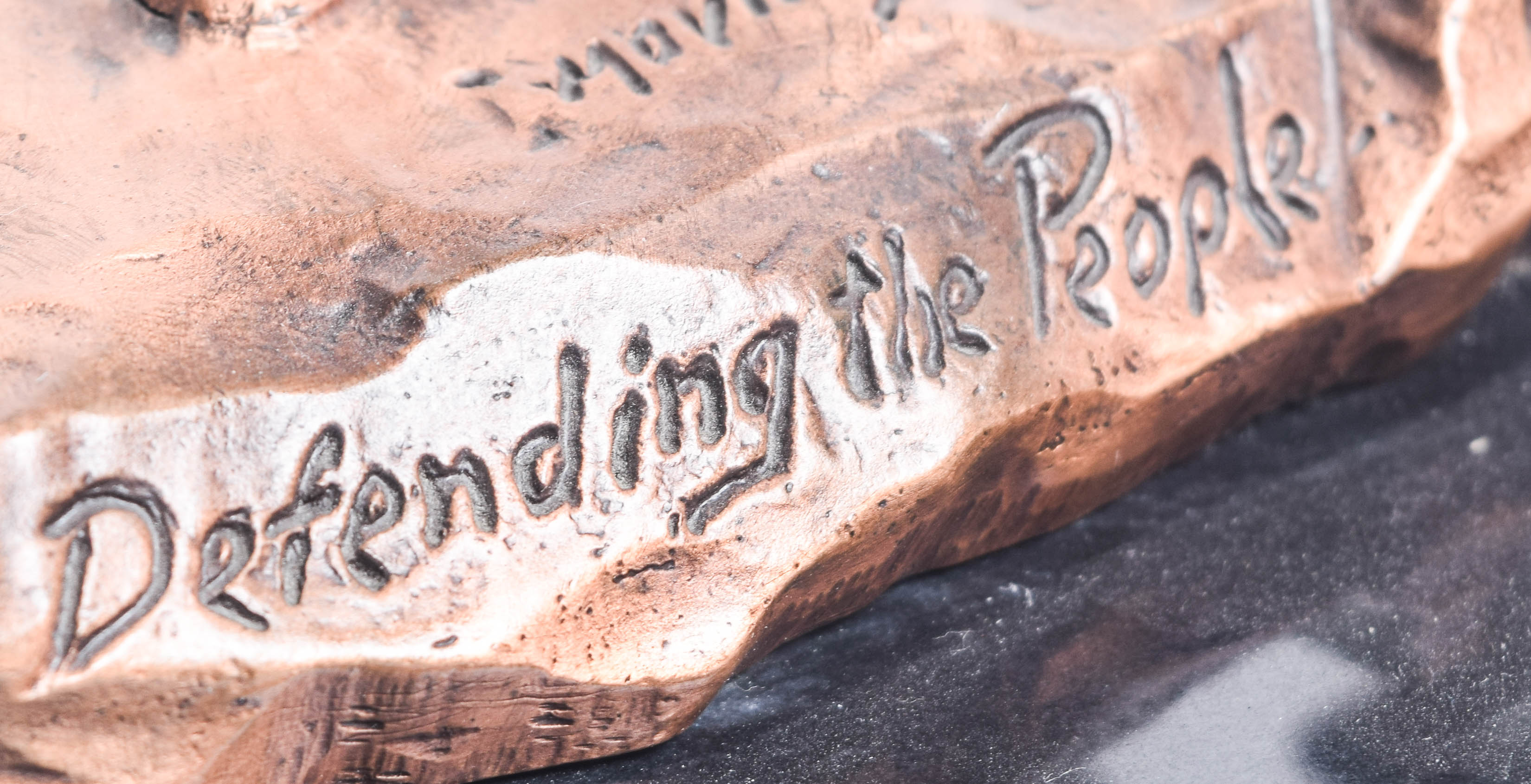 C.A. Pardell Reproduction Metal Sculpture "Defending the People"