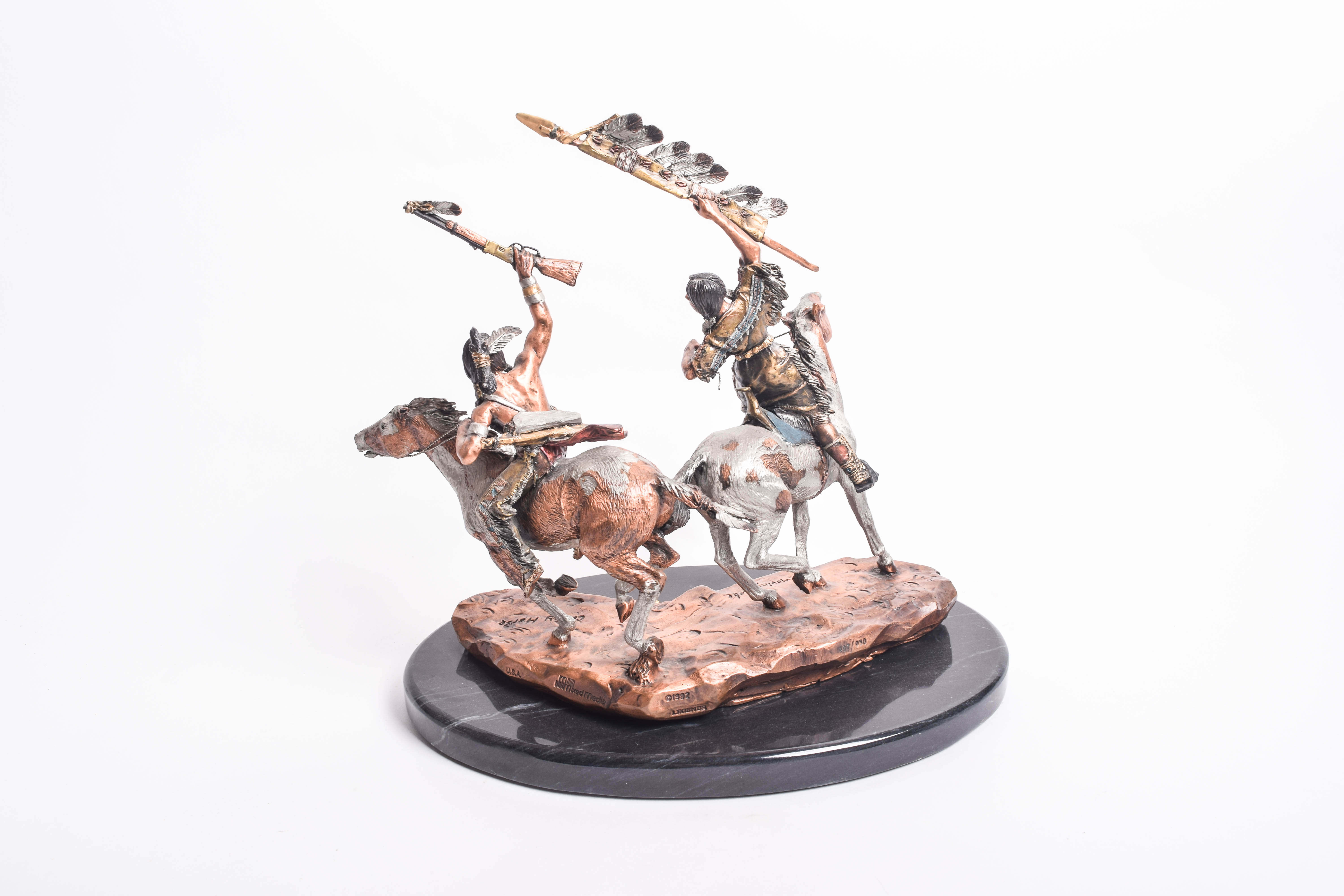 C.A. Pardell Reproduction Metal Sculpture "Defending the People"