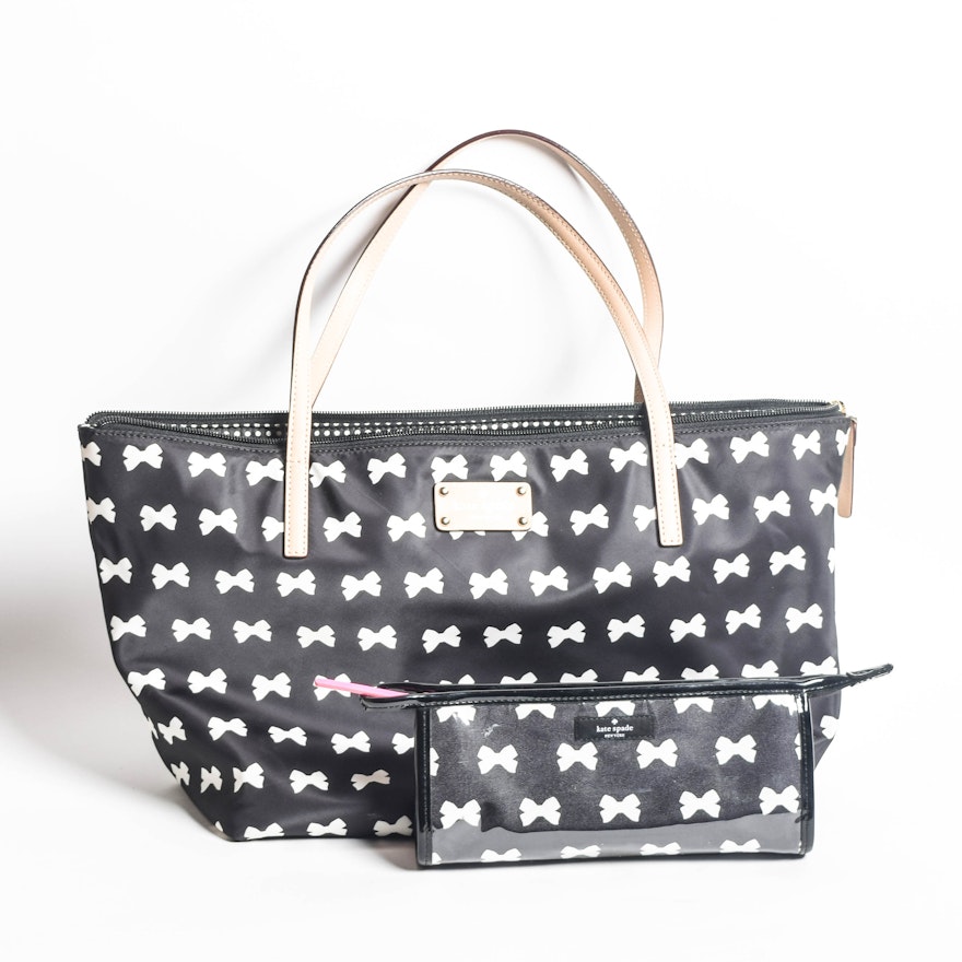 Kate Spade Tote Bag with Matching Toiletry Bag