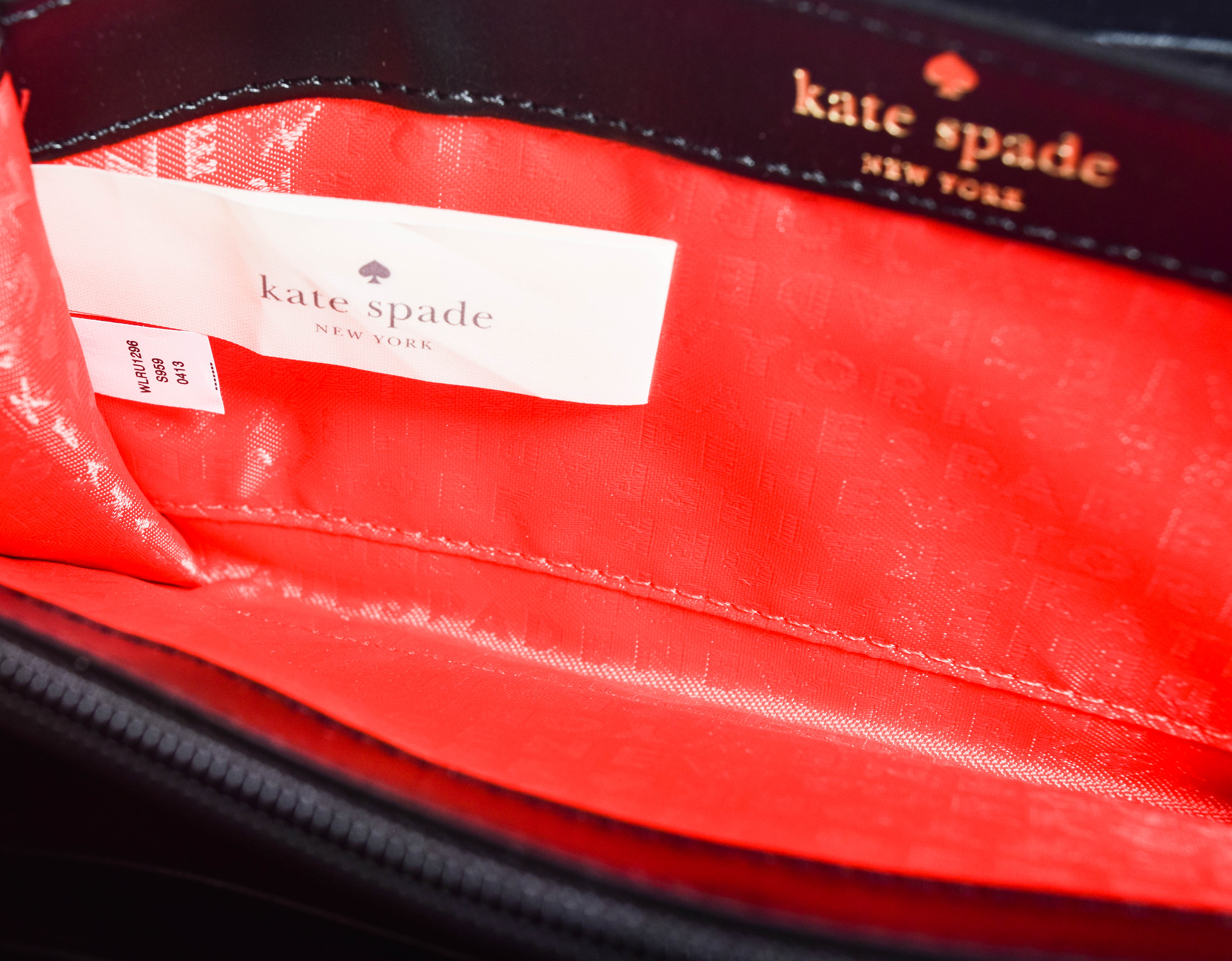 Kate Spade Black and White Polka Dot Print Zip Around Clutch Wallet