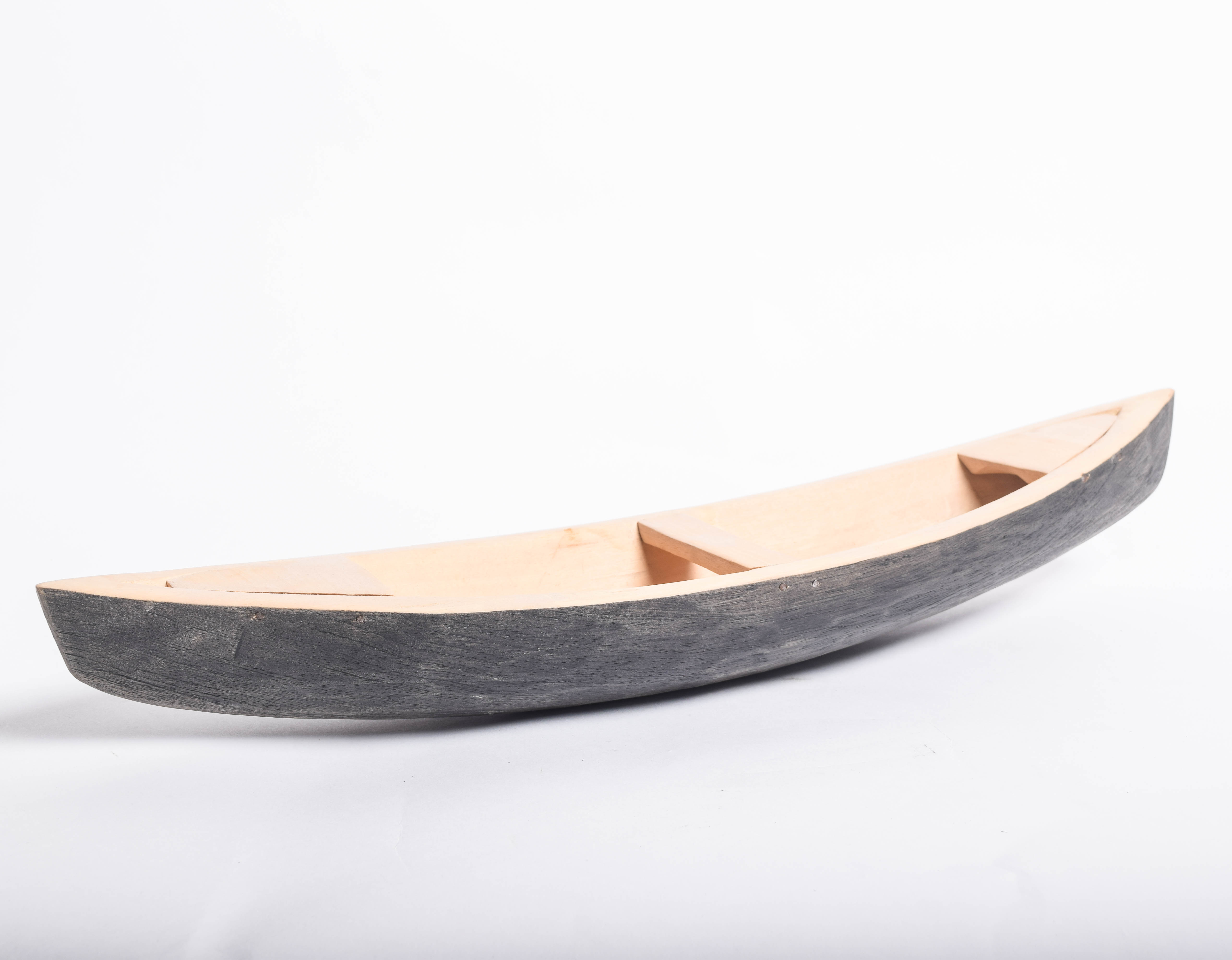 Pair of Vintage Handmade Wooden Miniature Boats
