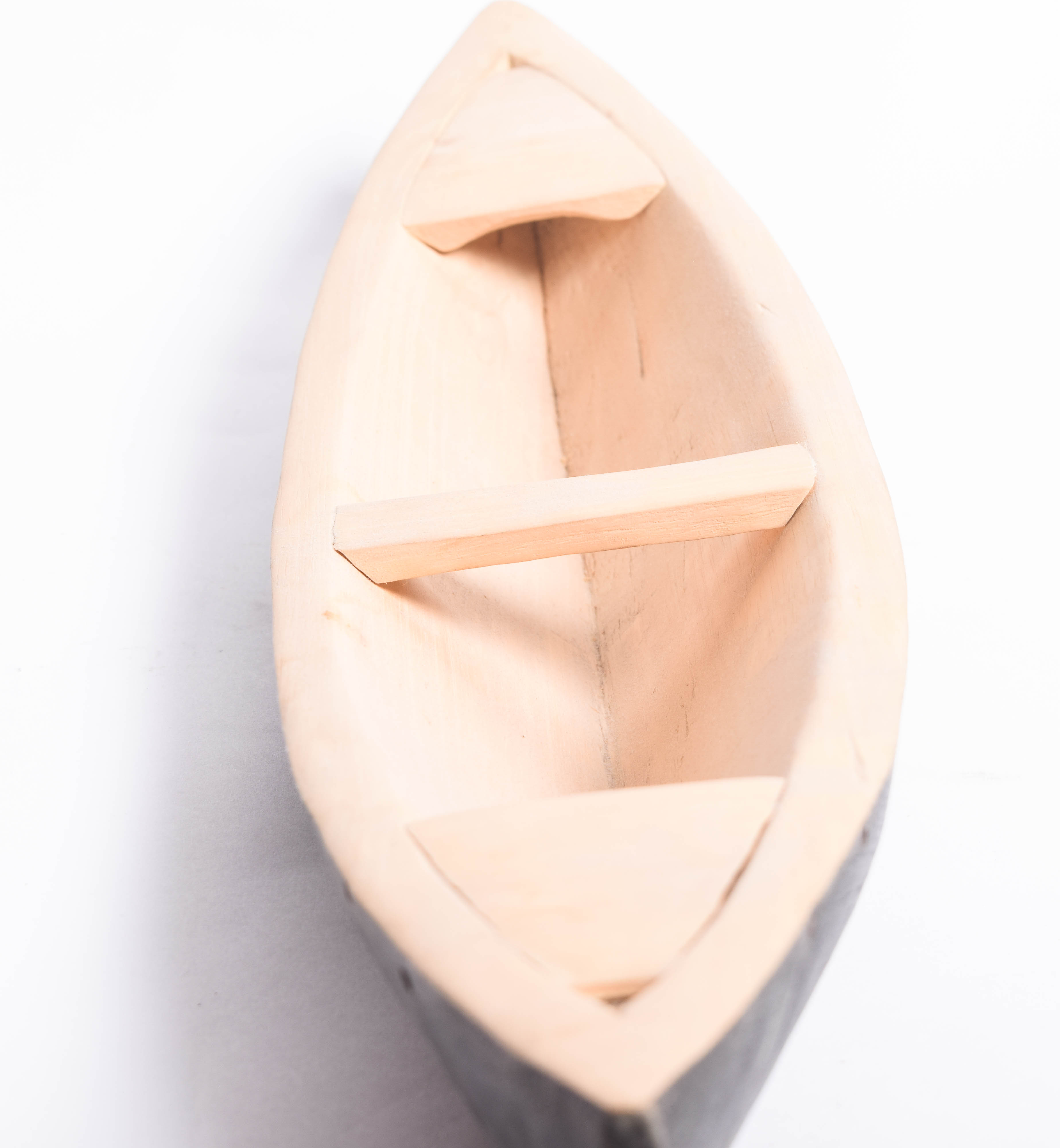 Pair of Vintage Handmade Wooden Miniature Boats