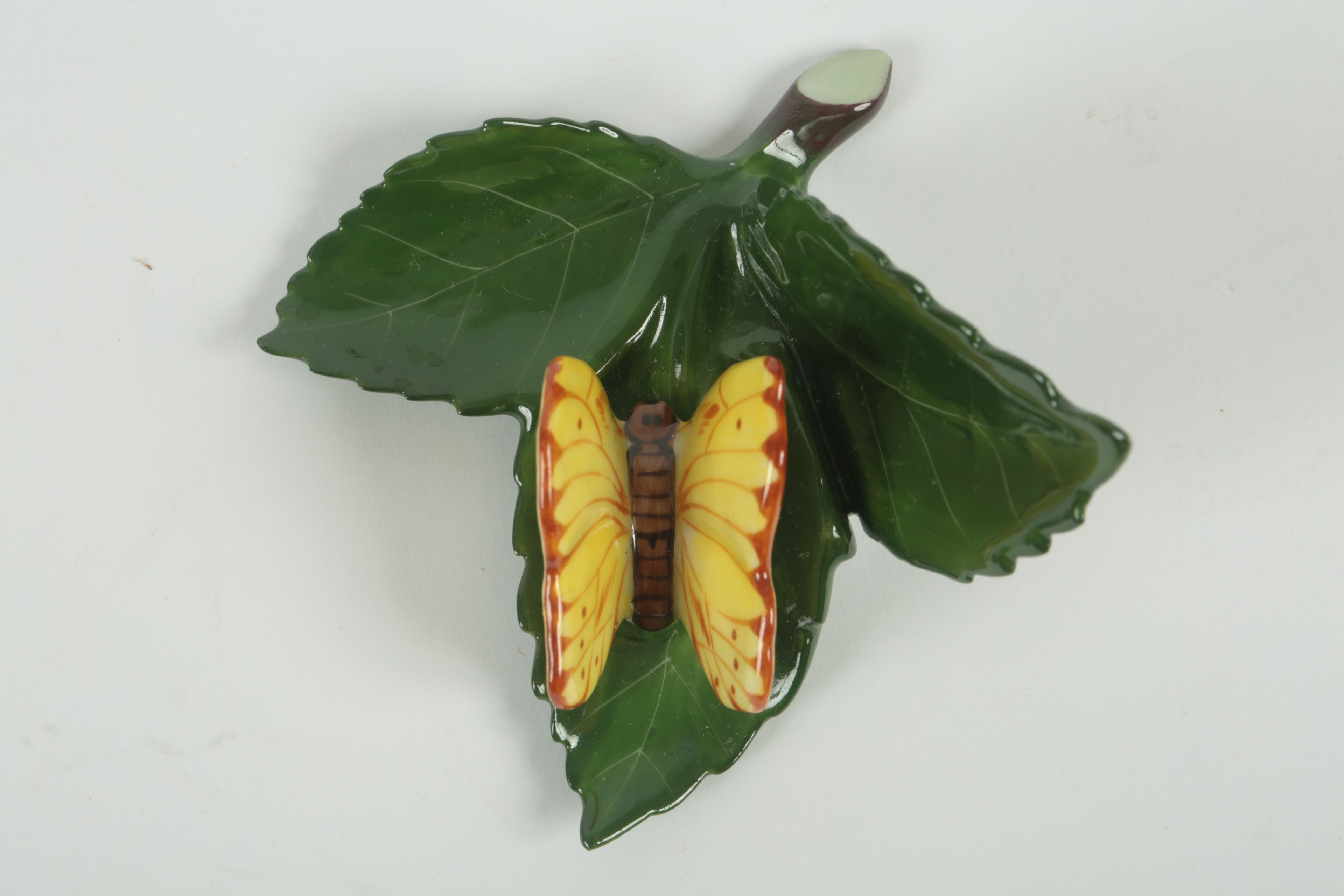 Herend-Hungary Hand-Painted Butterfly Placecard Holders