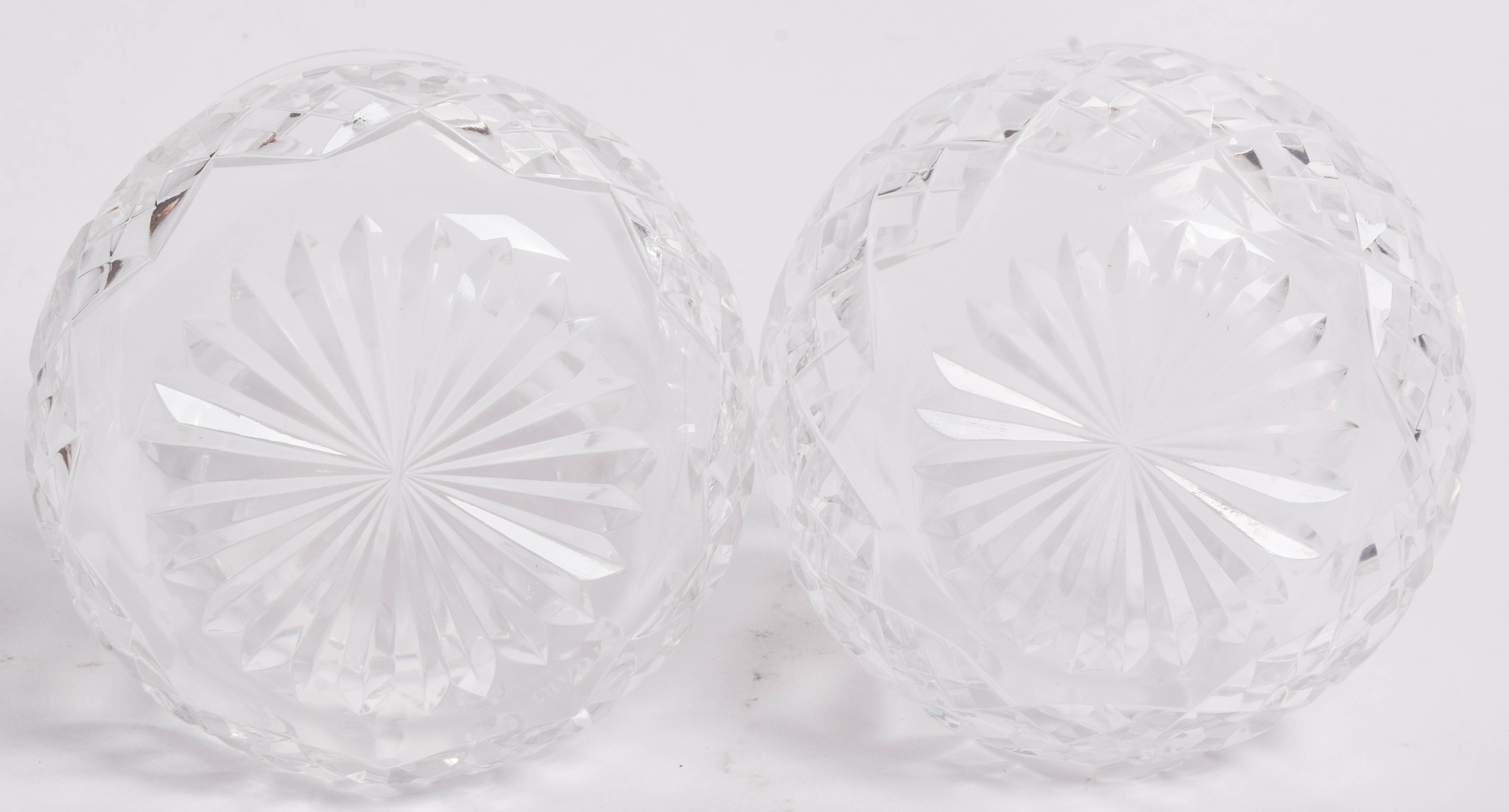 Pair of Stuart Cut Crystal Creamer and Sugar Bowl Sets