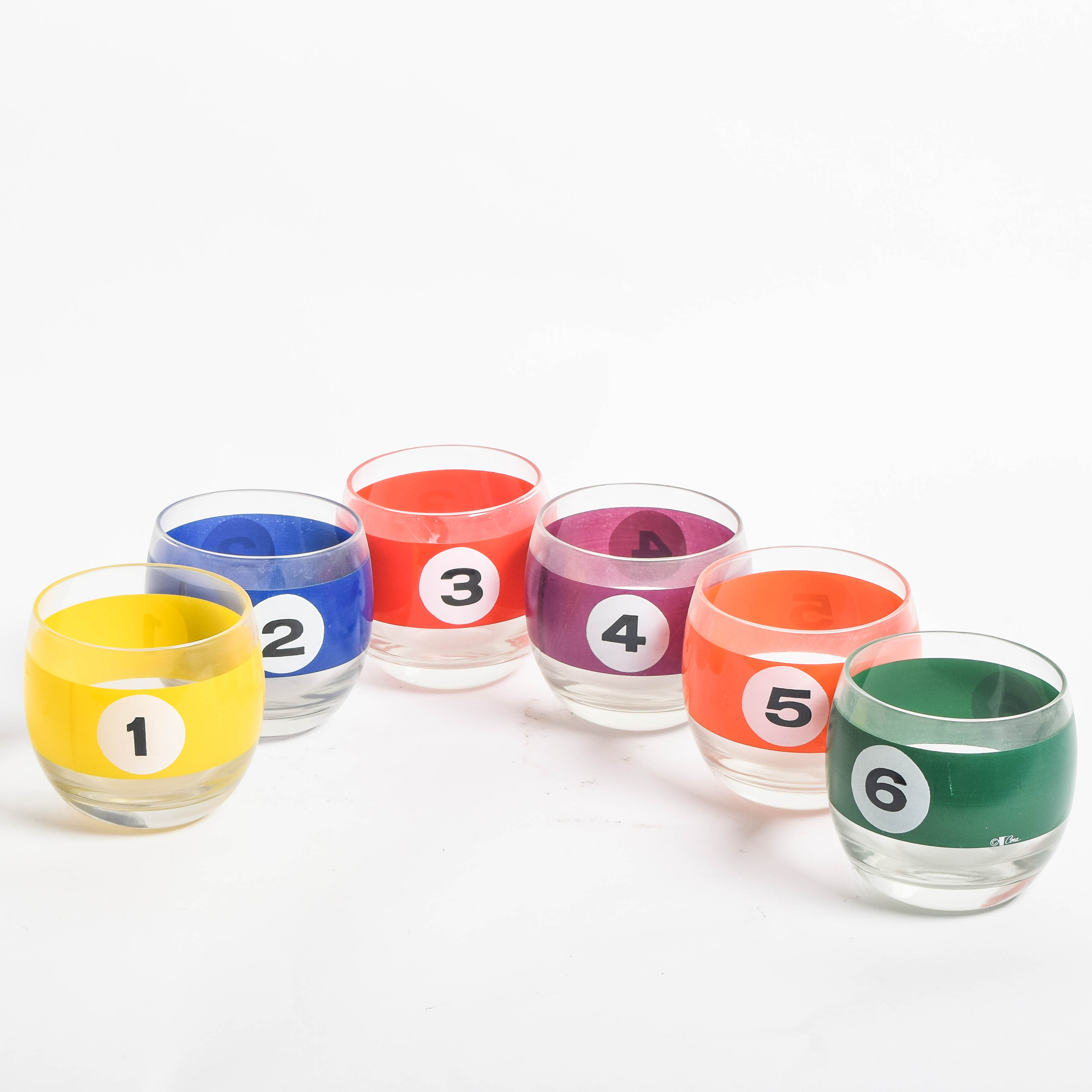 Set of Vintage Cora Billiard Ball Tumblers