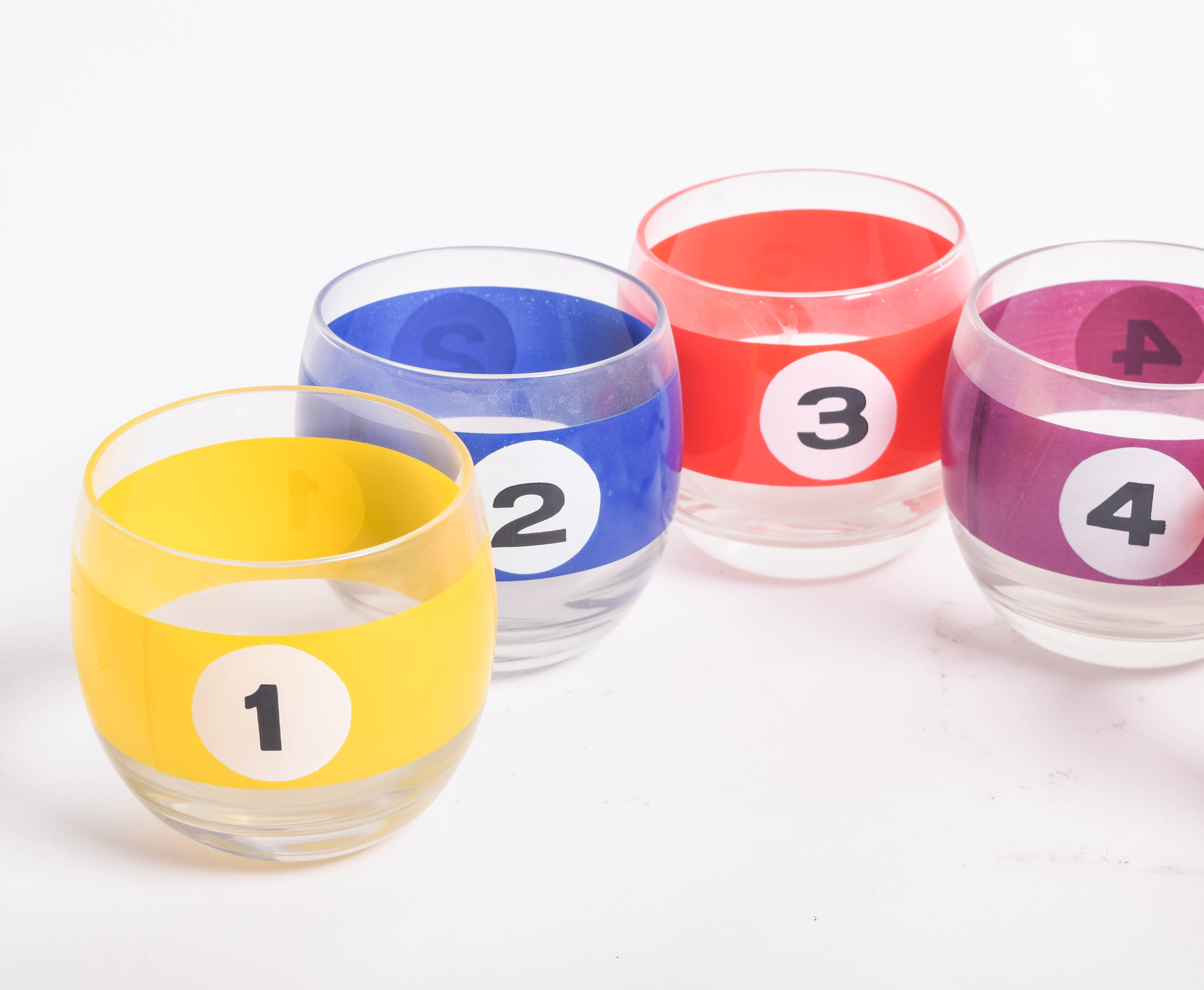 Set of Vintage Cora Billiard Ball Tumblers