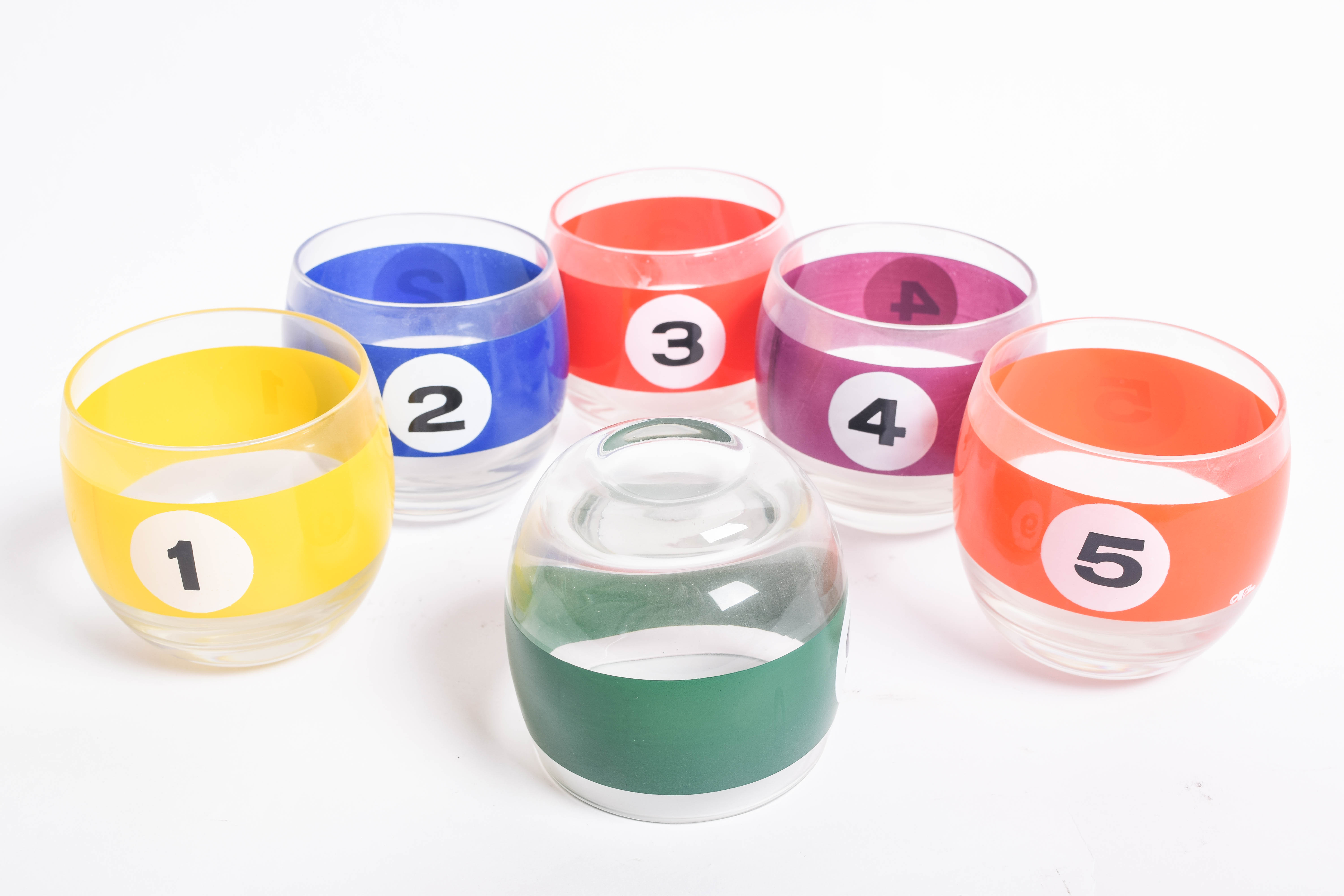 Set of Vintage Cora Billiard Ball Tumblers