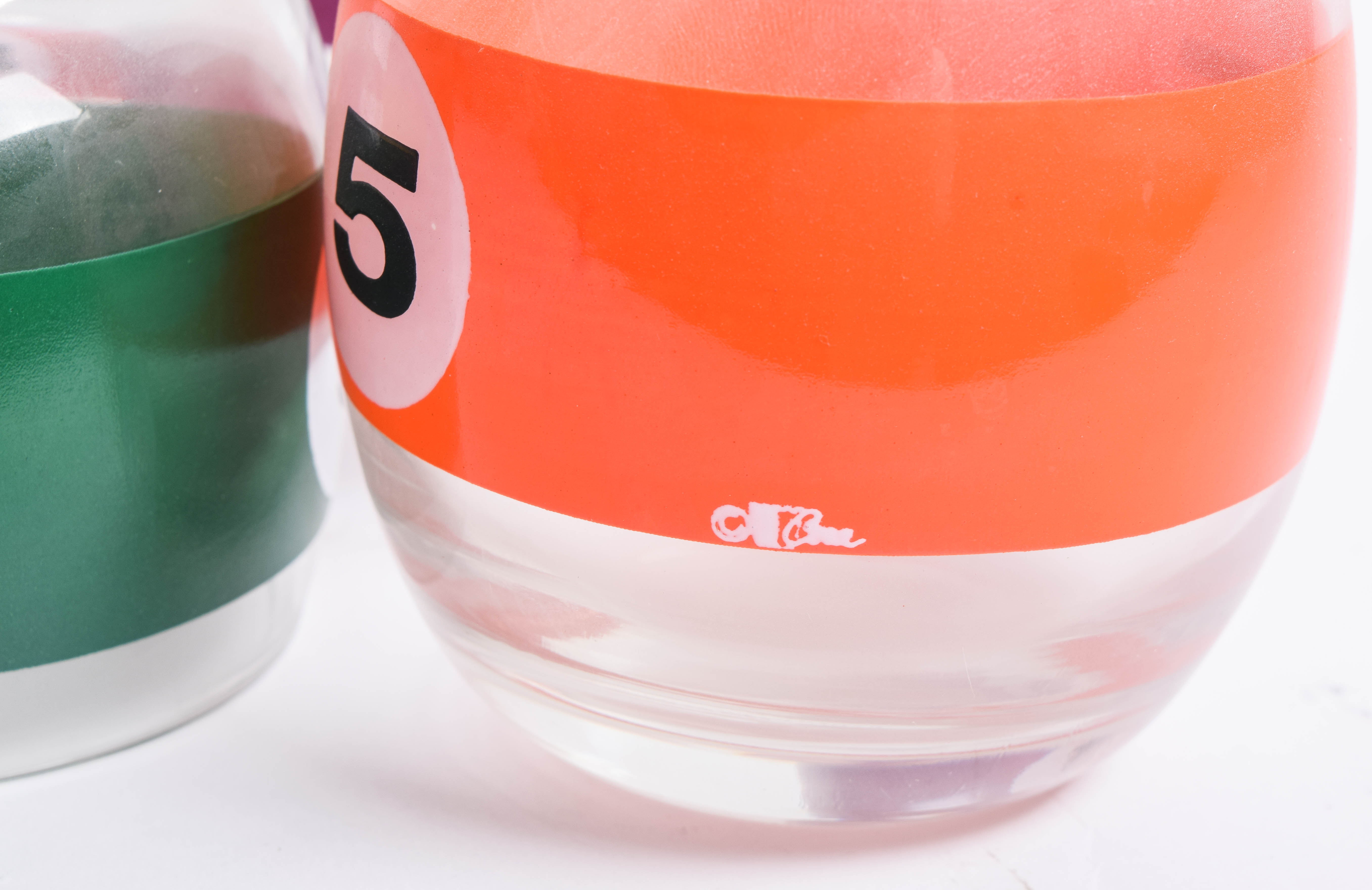 Set of Vintage Cora Billiard Ball Tumblers