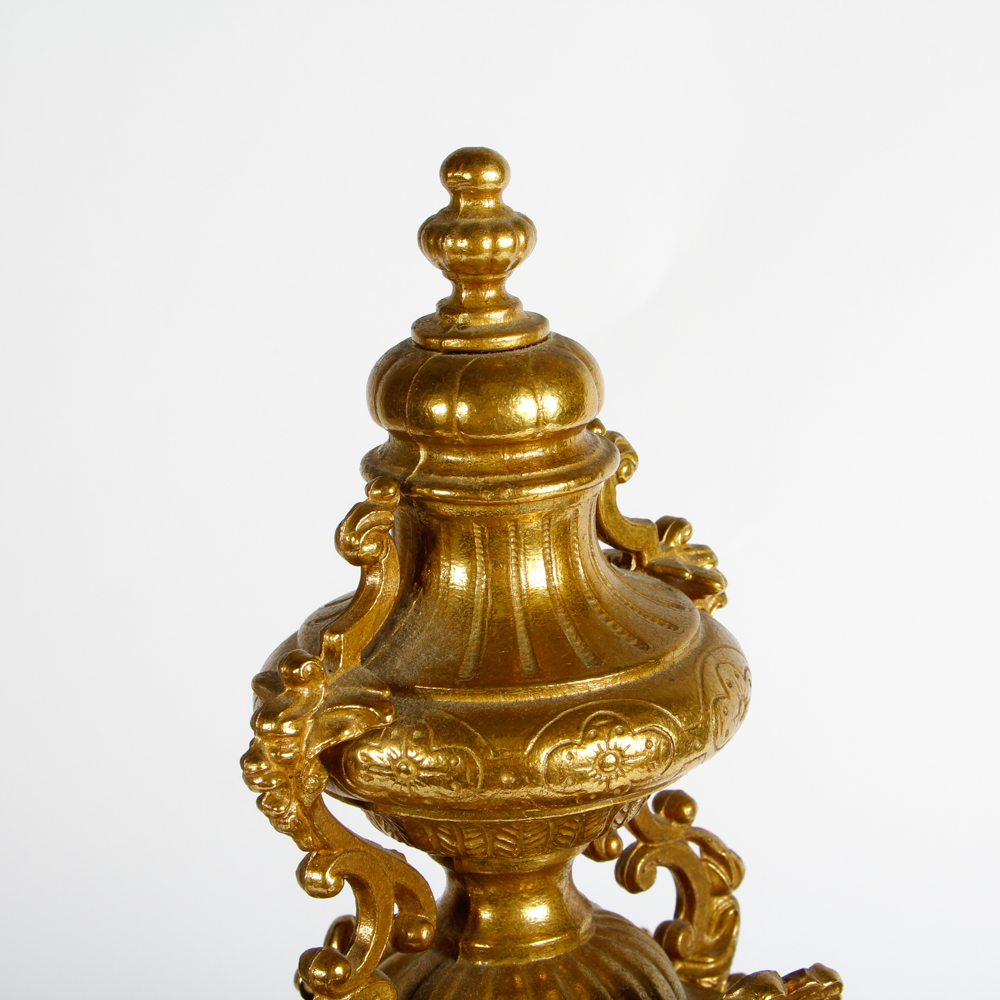 Imperial Rococo Style Brass Mantel Clock