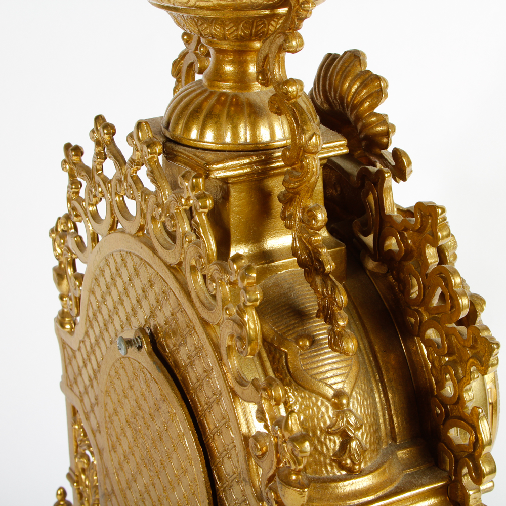 Imperial Rococo Style Brass Mantel Clock