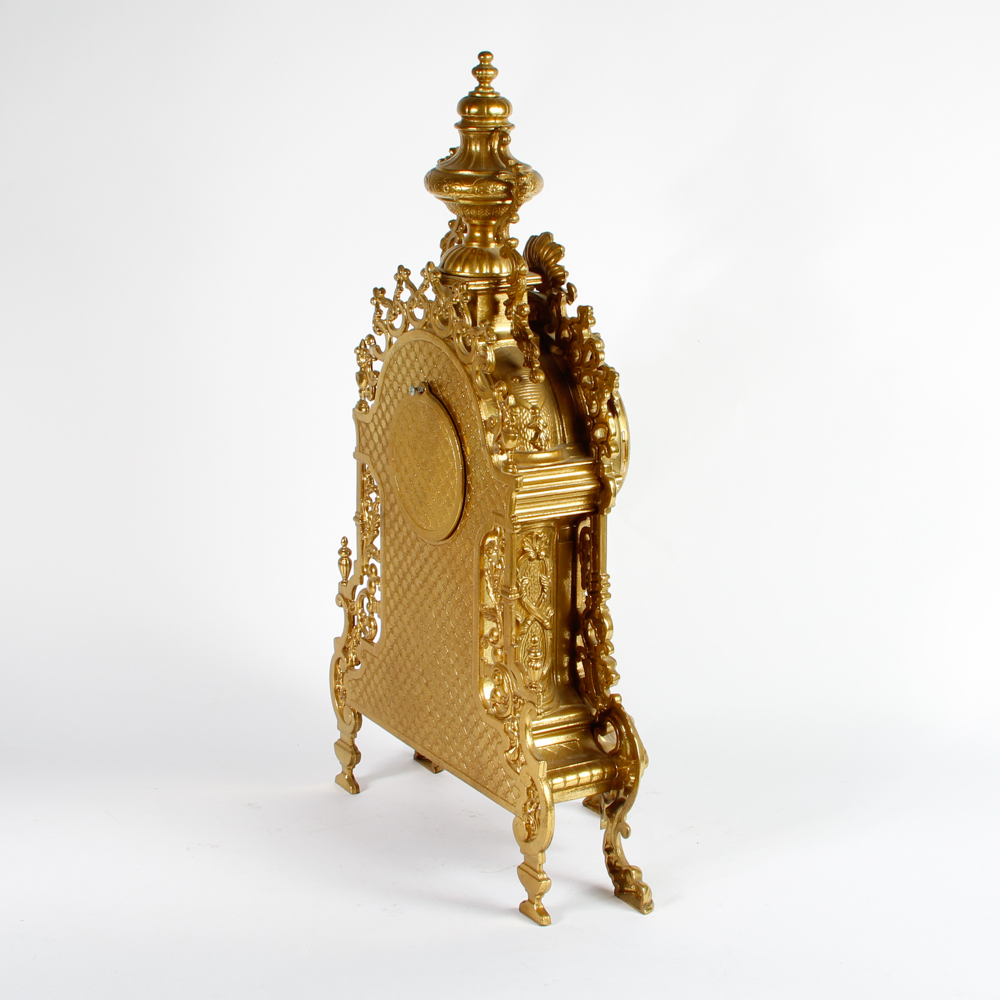Imperial Rococo Style Brass Mantel Clock