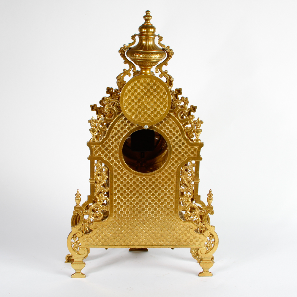 Imperial Rococo Style Brass Mantel Clock