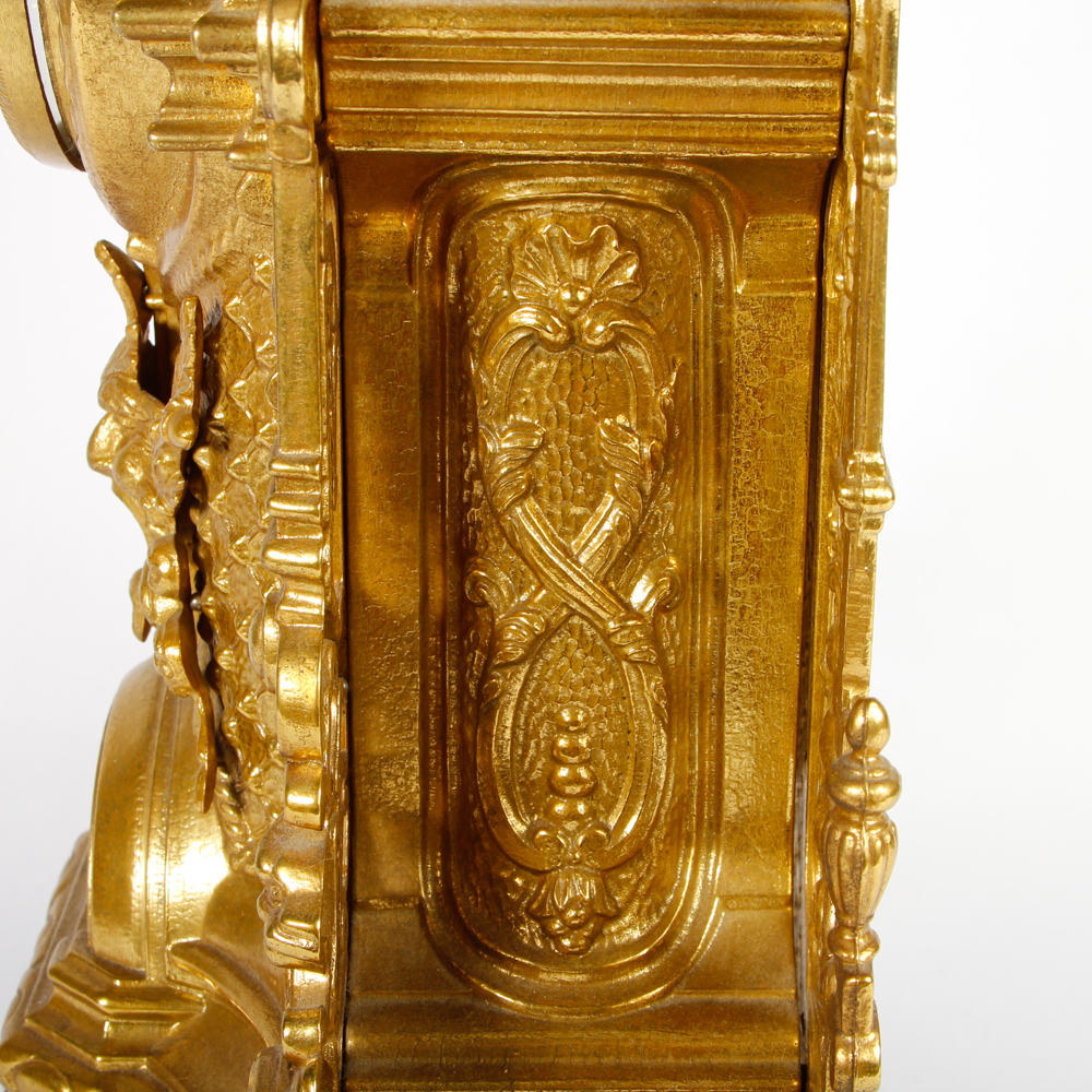 Imperial Rococo Style Brass Mantel Clock