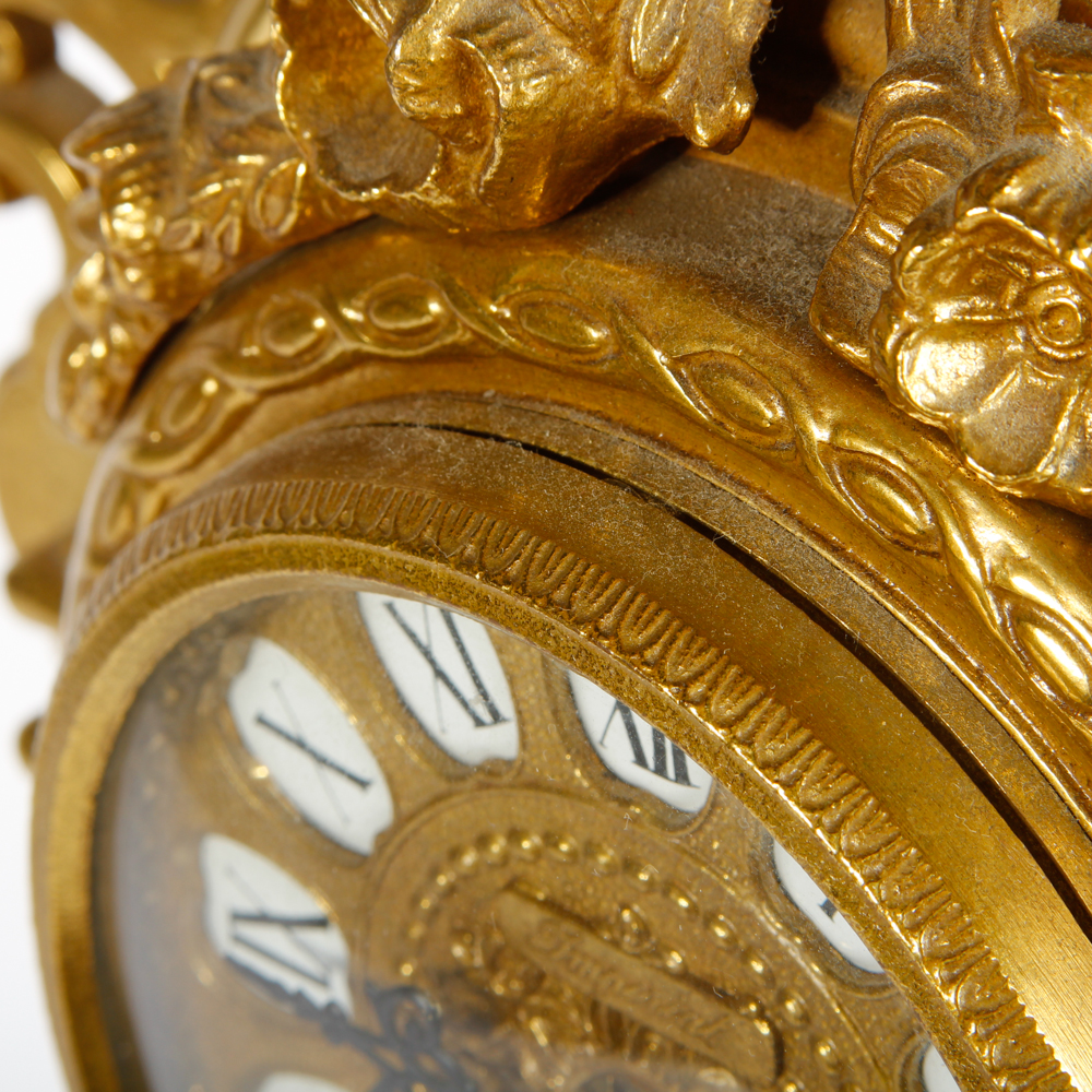 Imperial Rococo Style Brass Mantel Clock