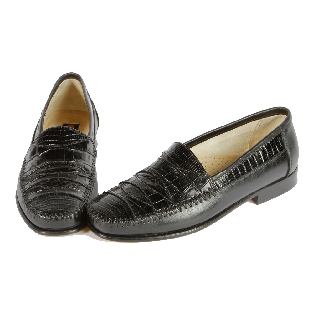 Two Pairs of Stacey Adams Snakeskin Loafers