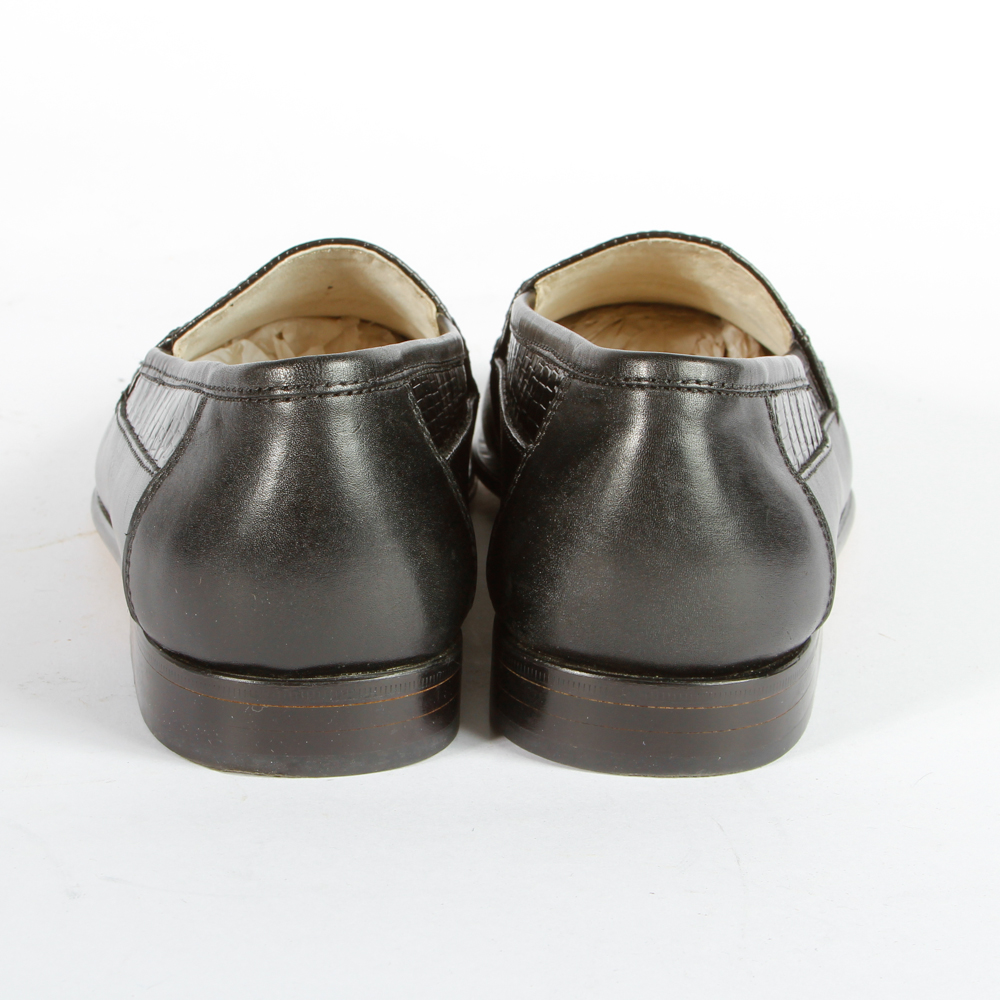 Two Pairs of Stacey Adams Snakeskin Loafers