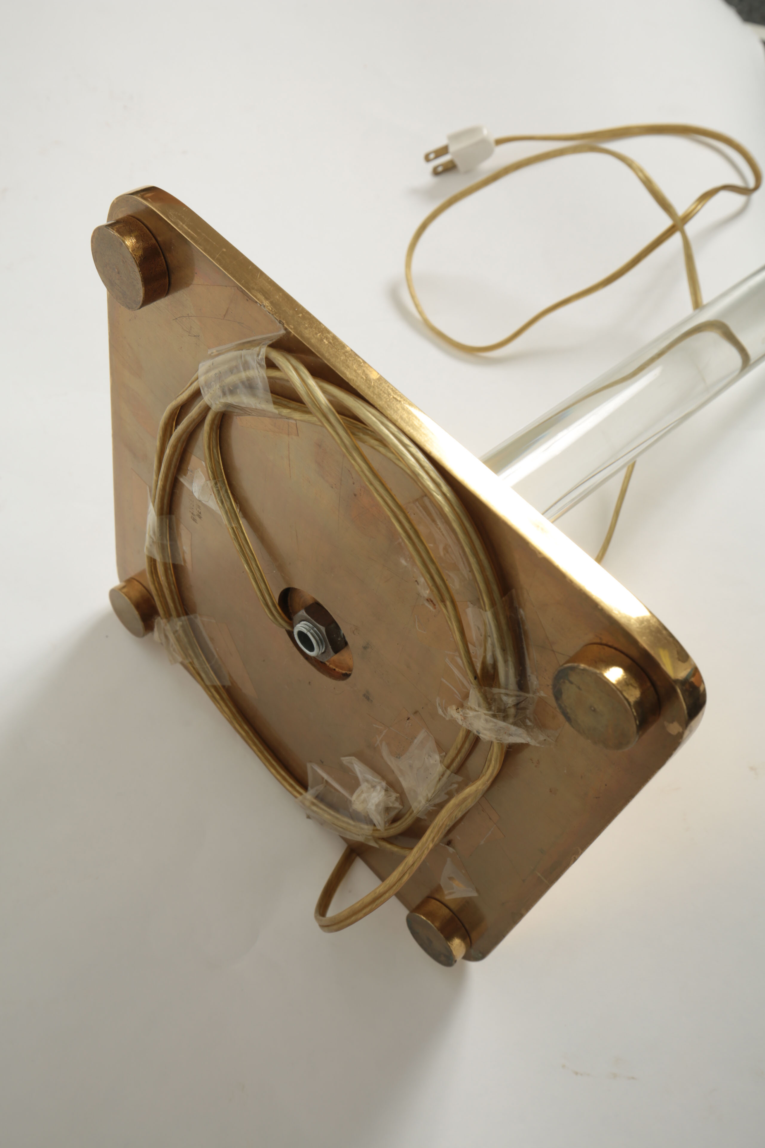 Vintage Hinson Lighting Brass and Lucite Floor Lamp