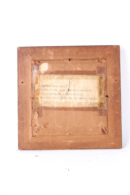 Prof. Ermino Tedodorico Calzolari Painting on Small Terracotta Plaque