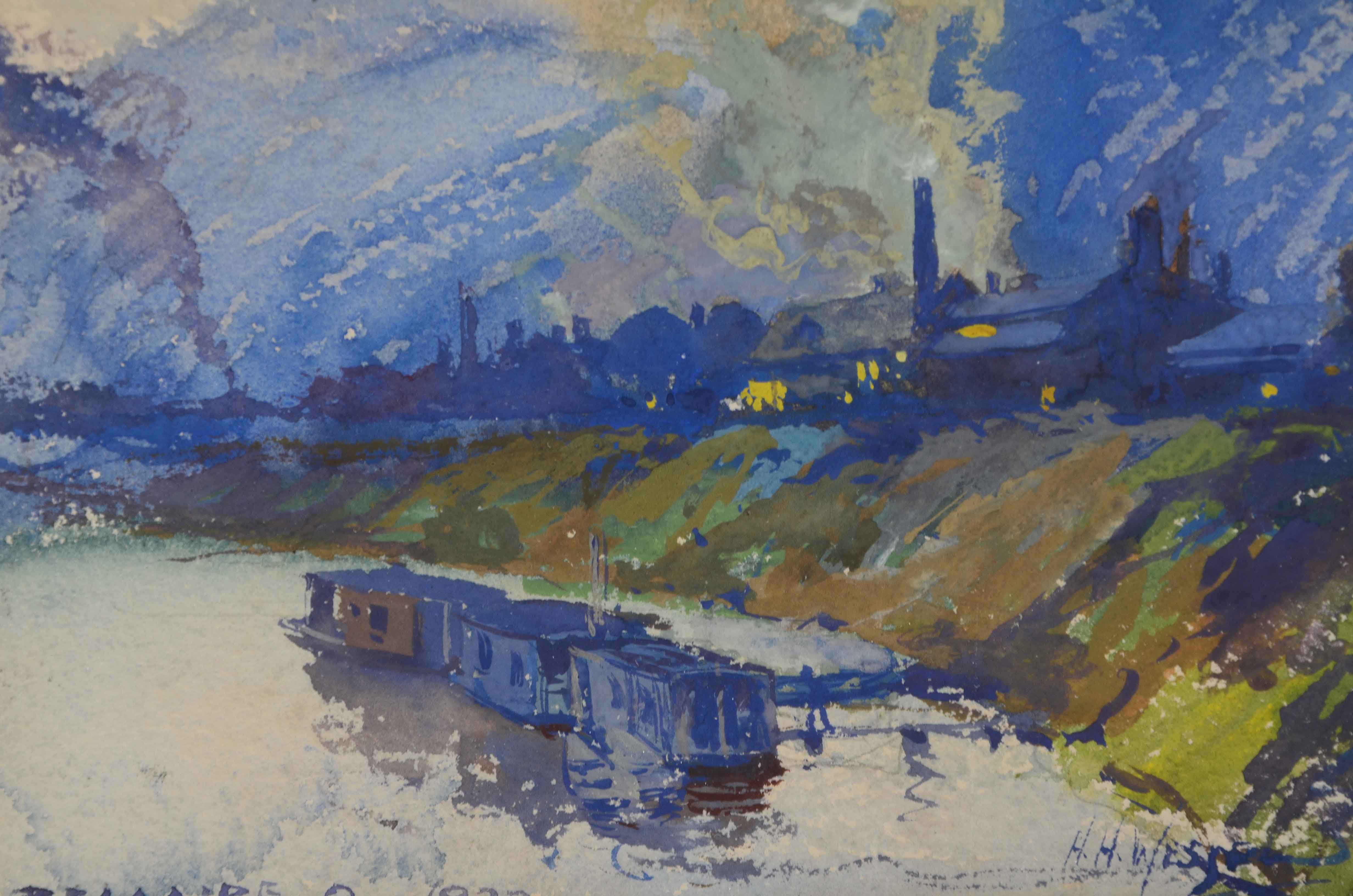 Herman Wessel Original 1922 Gouache on Paper "Bellaire"